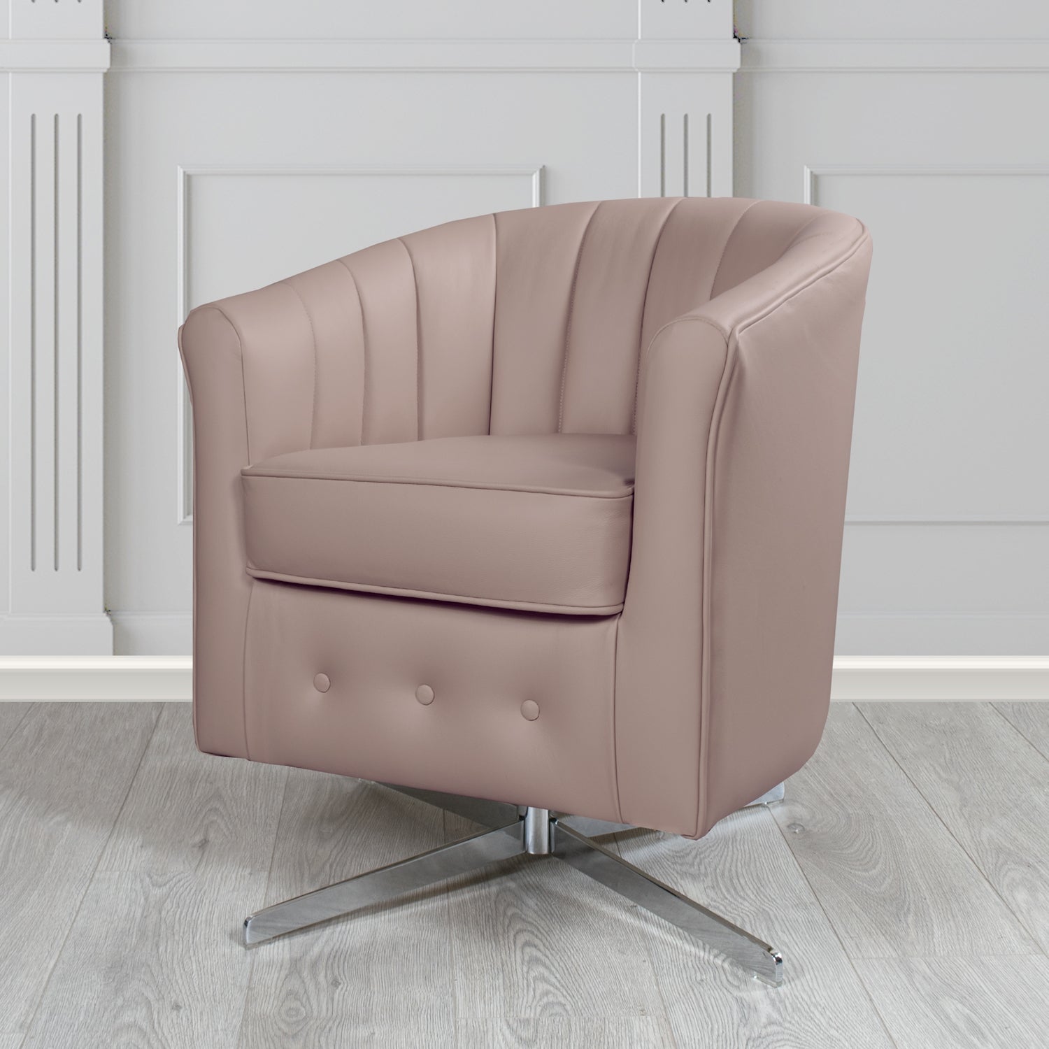 Doha Swivel Tub Chair in Vele Town Genuine Leather