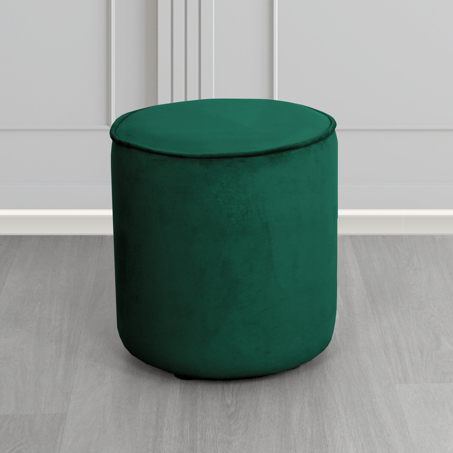 Betsy Round Footstool in Monaco Jasper Velvet Fabric - The Tub Chair Shop