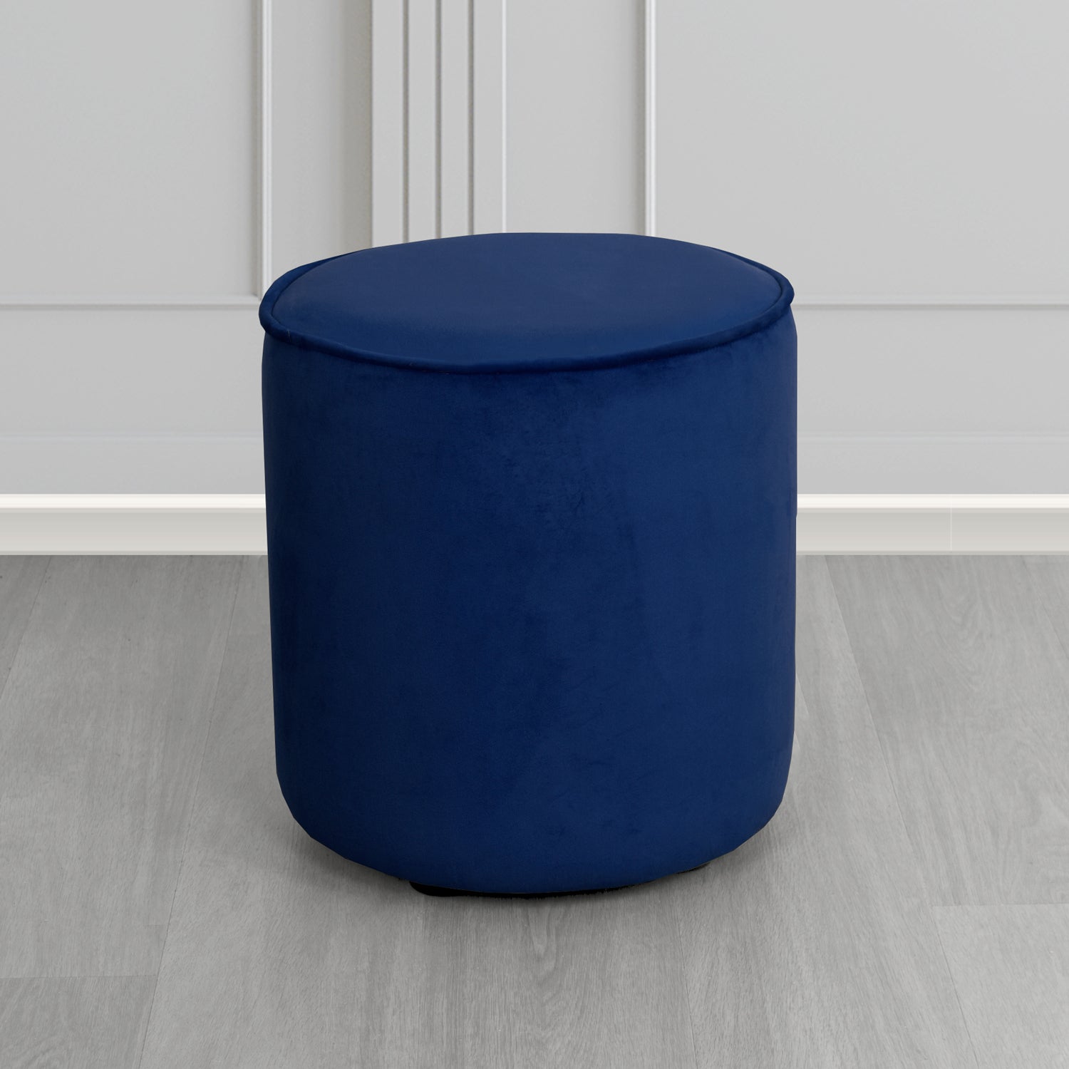 Betsy Round Footstool in Monaco Royal Velvet Fabric - The Tub Chair Shop