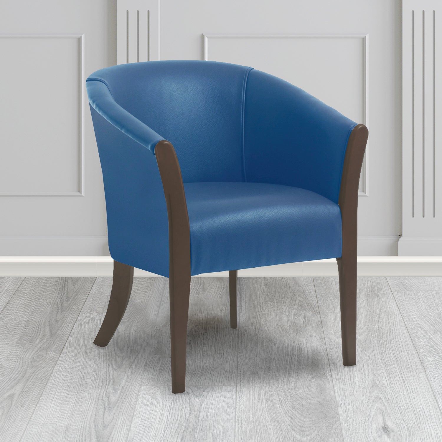 Hamilton Tub Chair in Agua Paint Pot Blue Crib 5 Faux Leather - Antimicrobial, Stain Resistant & Waterproof - The Tub Chair Shop