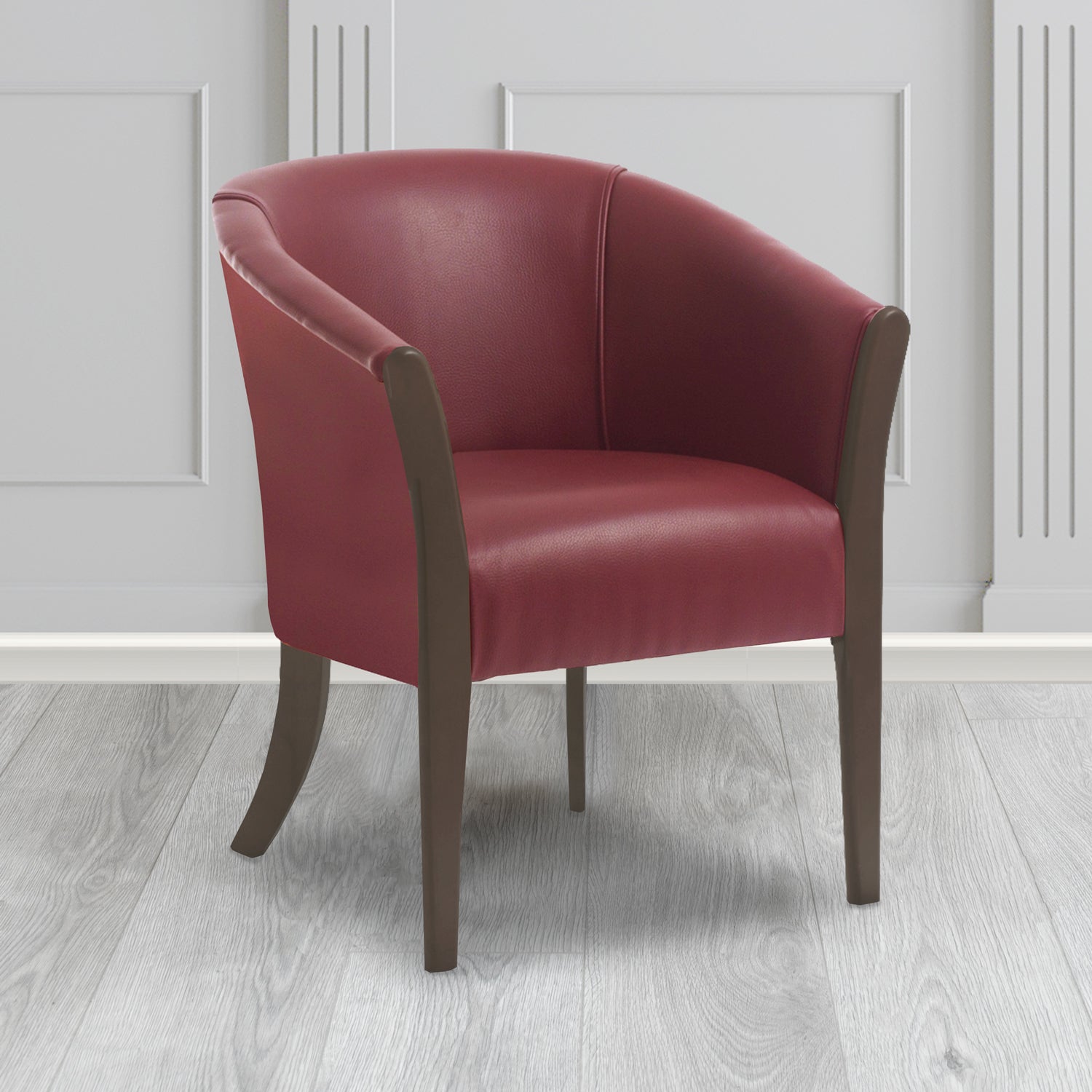 Hamilton Tub Chair in Agua Paint Pot Claret Crib 5 Faux Leather - Antimicrobial, Stain Resistant & Waterproof - The Tub Chair Shop