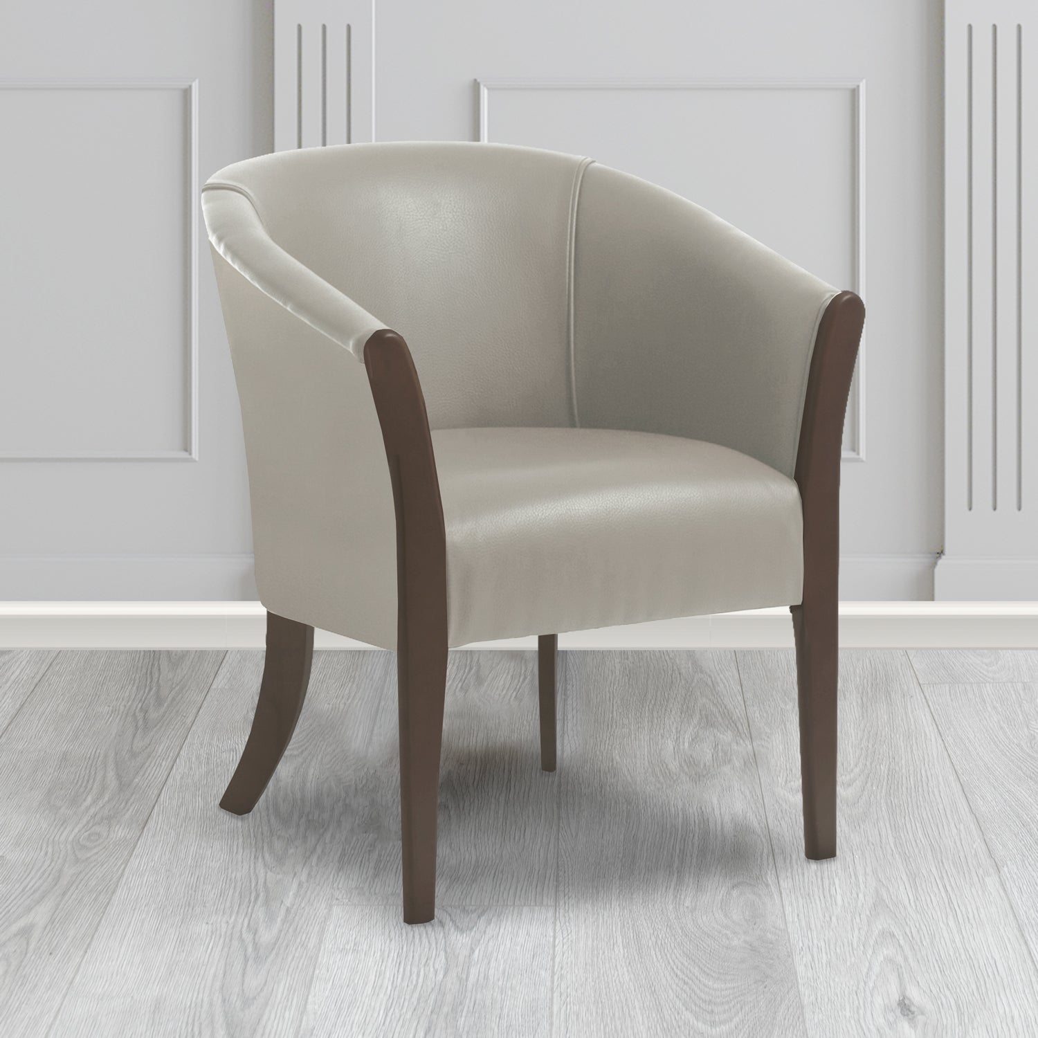Hamilton Tub Chair in Agua Paint Pot Grey Crib 5 Faux Leather - Antimicrobial, Stain Resistant & Waterproof - The Tub Chair Shop