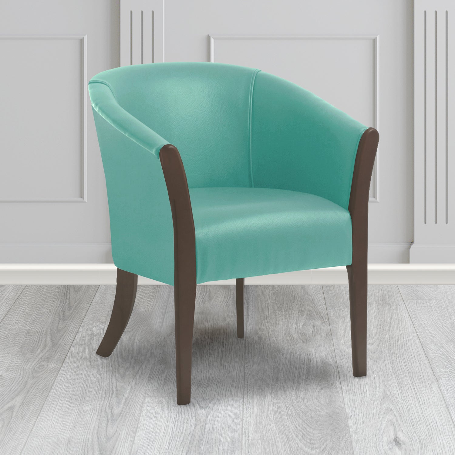 Hamilton Tub Chair in Agua Paint Pot Spearmint Crib 5 Faux Leather - Antimicrobial, Stain Resistant & Waterproof - The Tub Chair Shop