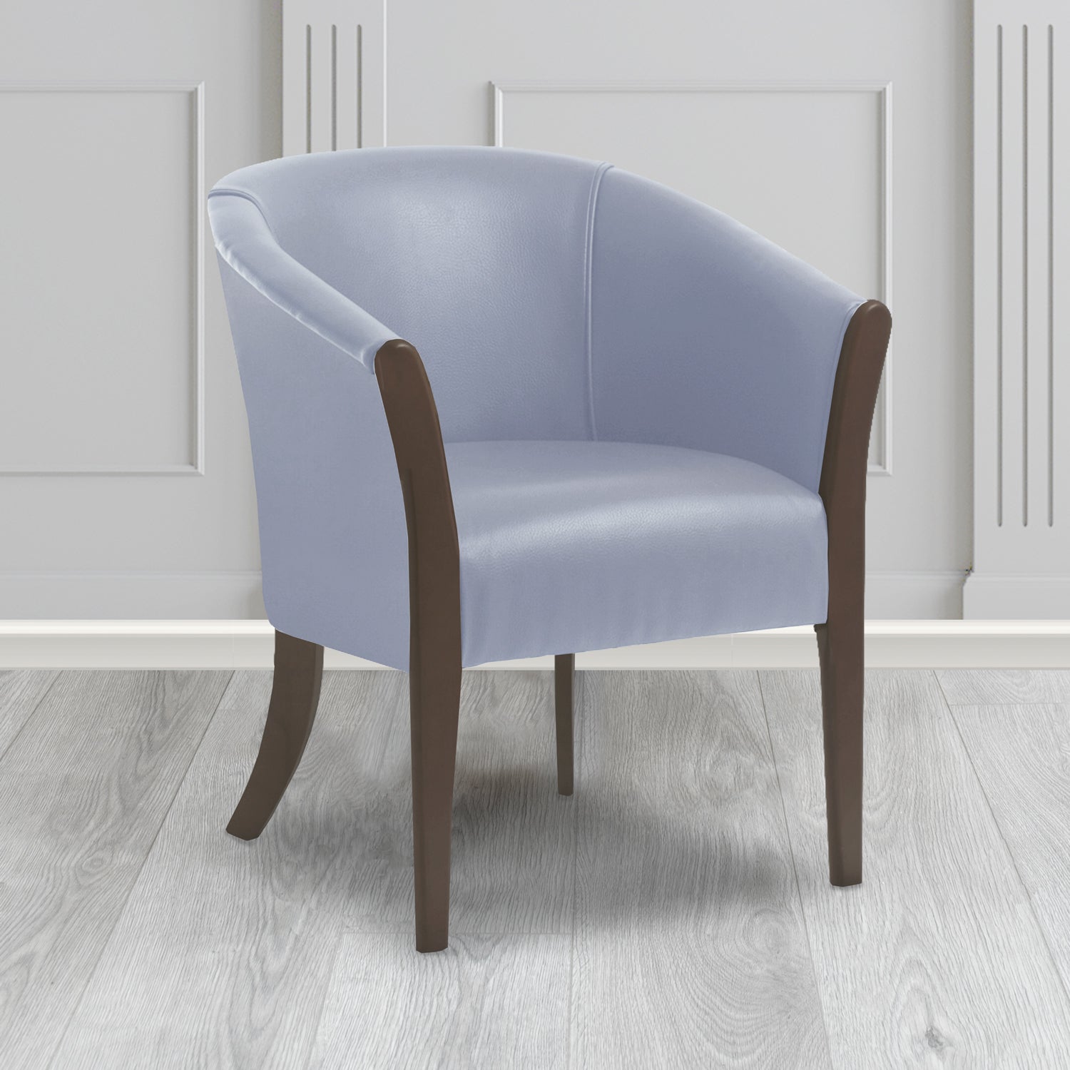 Hamilton Tub Chair in Agua Paint Pot Wedgwood Crib 5 Faux Leather - Antimicrobial, Stain Resistant & Waterproof - The Tub Chair Shop