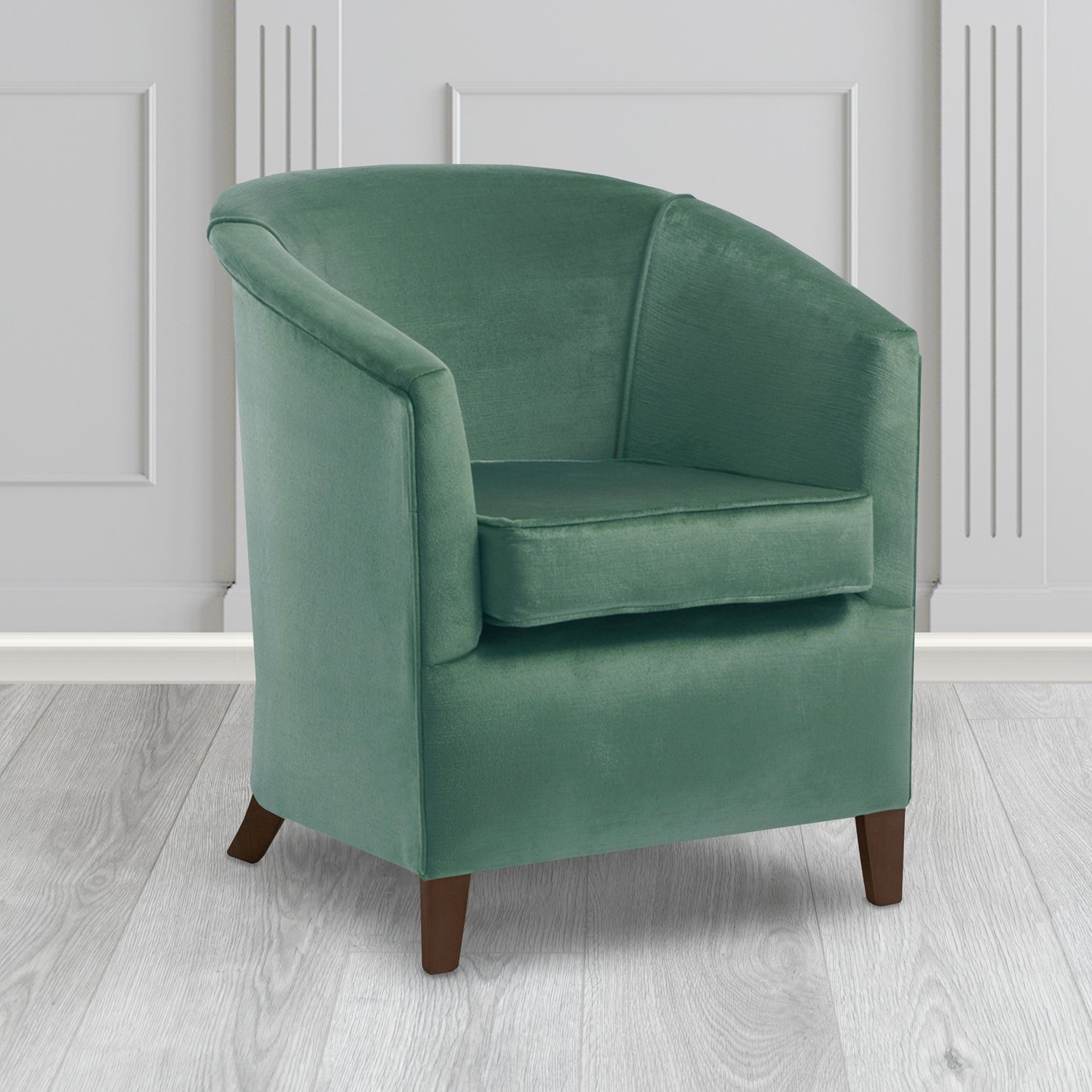Jasmine Tub Chair in Noble 129 Ocean Crib 5 Velvet Fabric - Water Resistant - The Tub Chair Shop