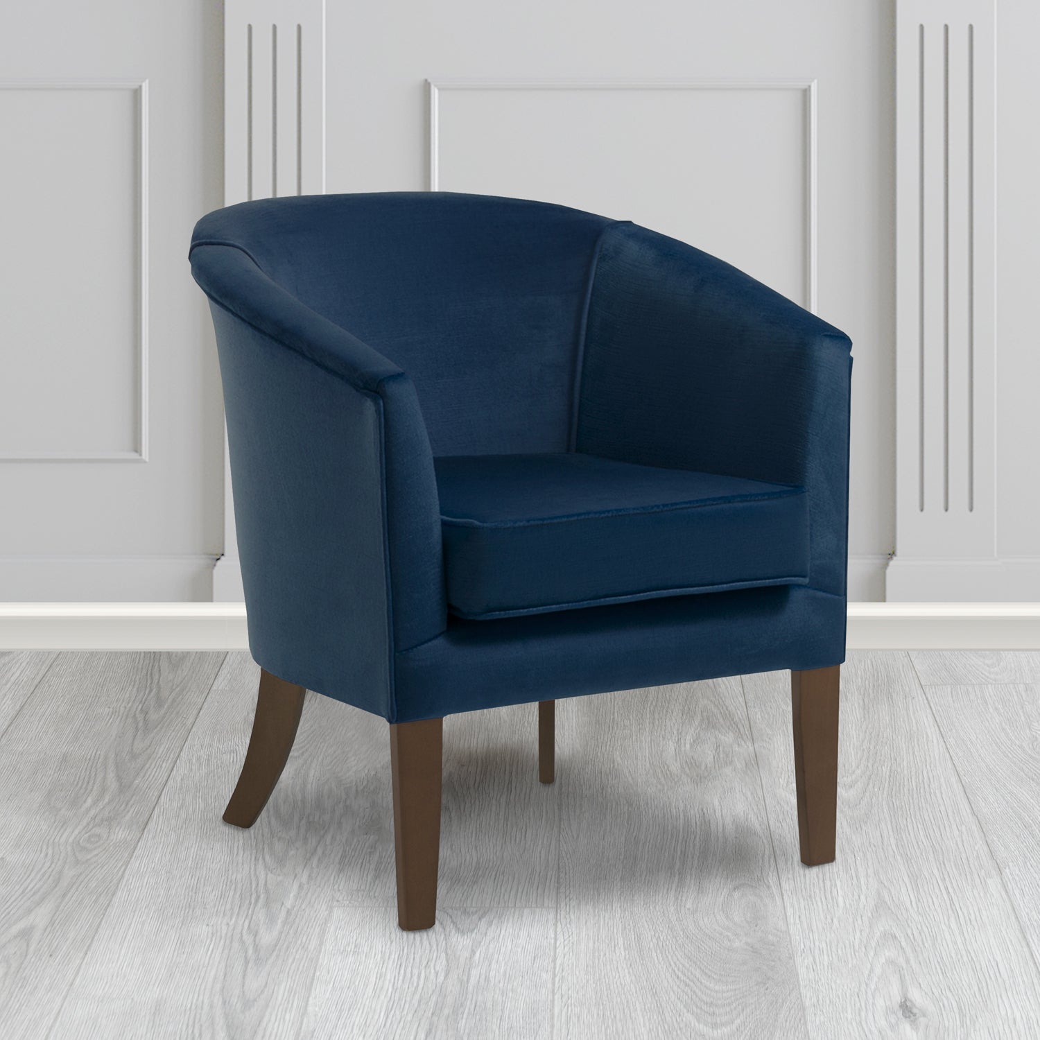 Jazz Tub Chair in Noble 133 Sapphire Crib 5 Velvet Fabric - Water Resistant - The Tub Chair Shop