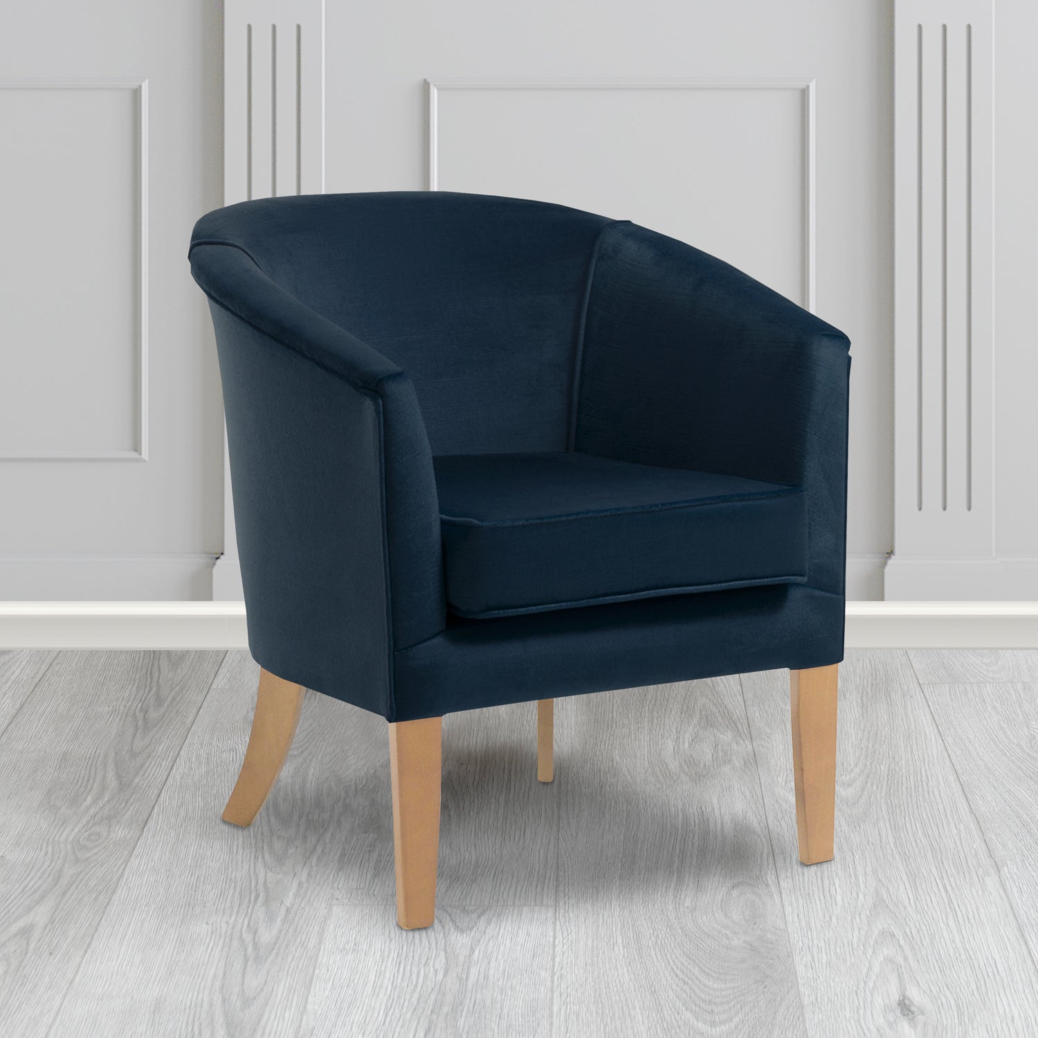 Jazz Tub Chair in Noble 192 Ink Crib 5 Velvet Fabric - Water Resistant - The Tub Chair Shop