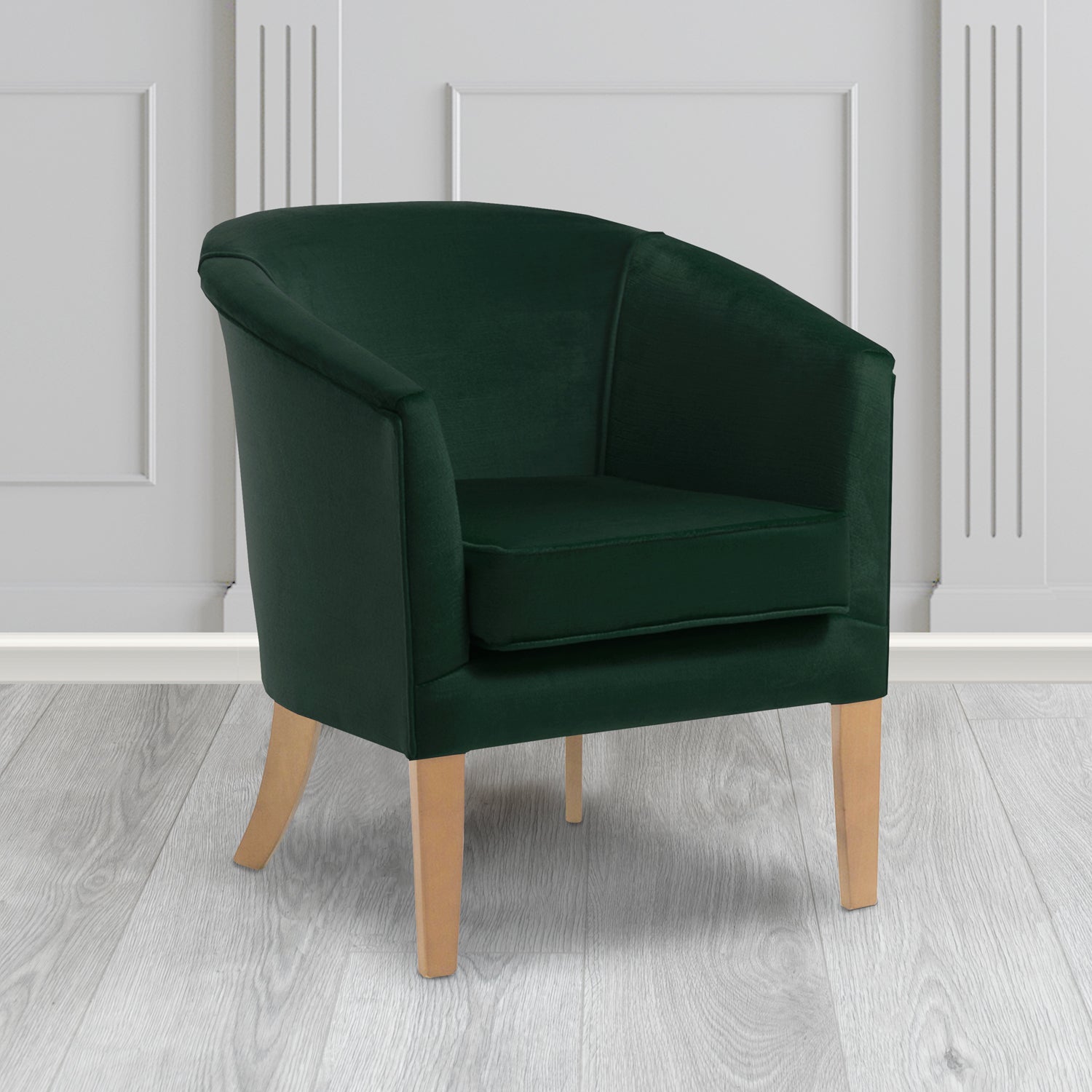 Jazz Tub Chair in Noble 228 Bottle Green Crib 5 Velvet Fabric - Water Resistant - The Tub Chair Shop