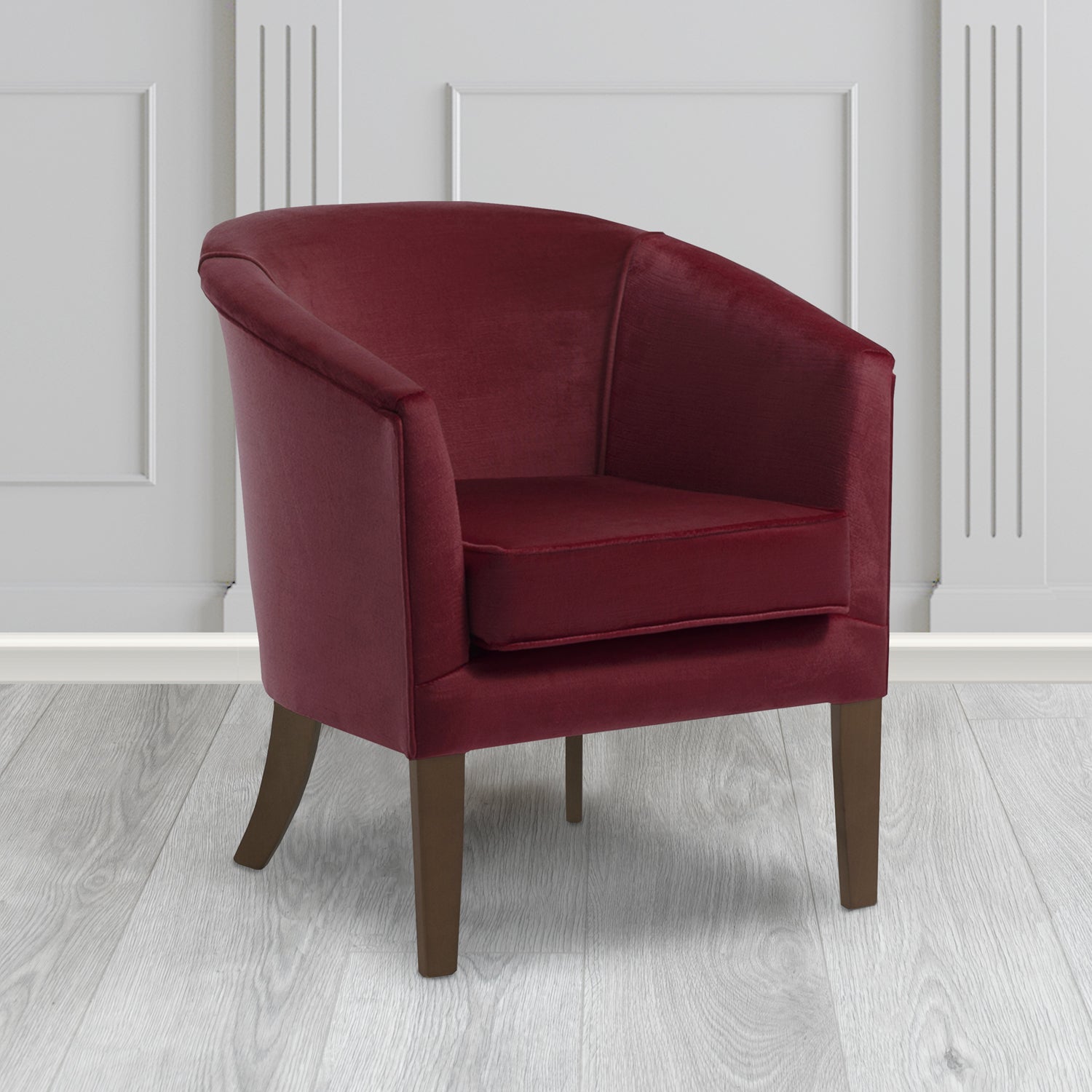 Jazz Tub Chair in Noble 414 Wine Crib 5 Velvet Fabric - Water Resistant - The Tub Chair Shop