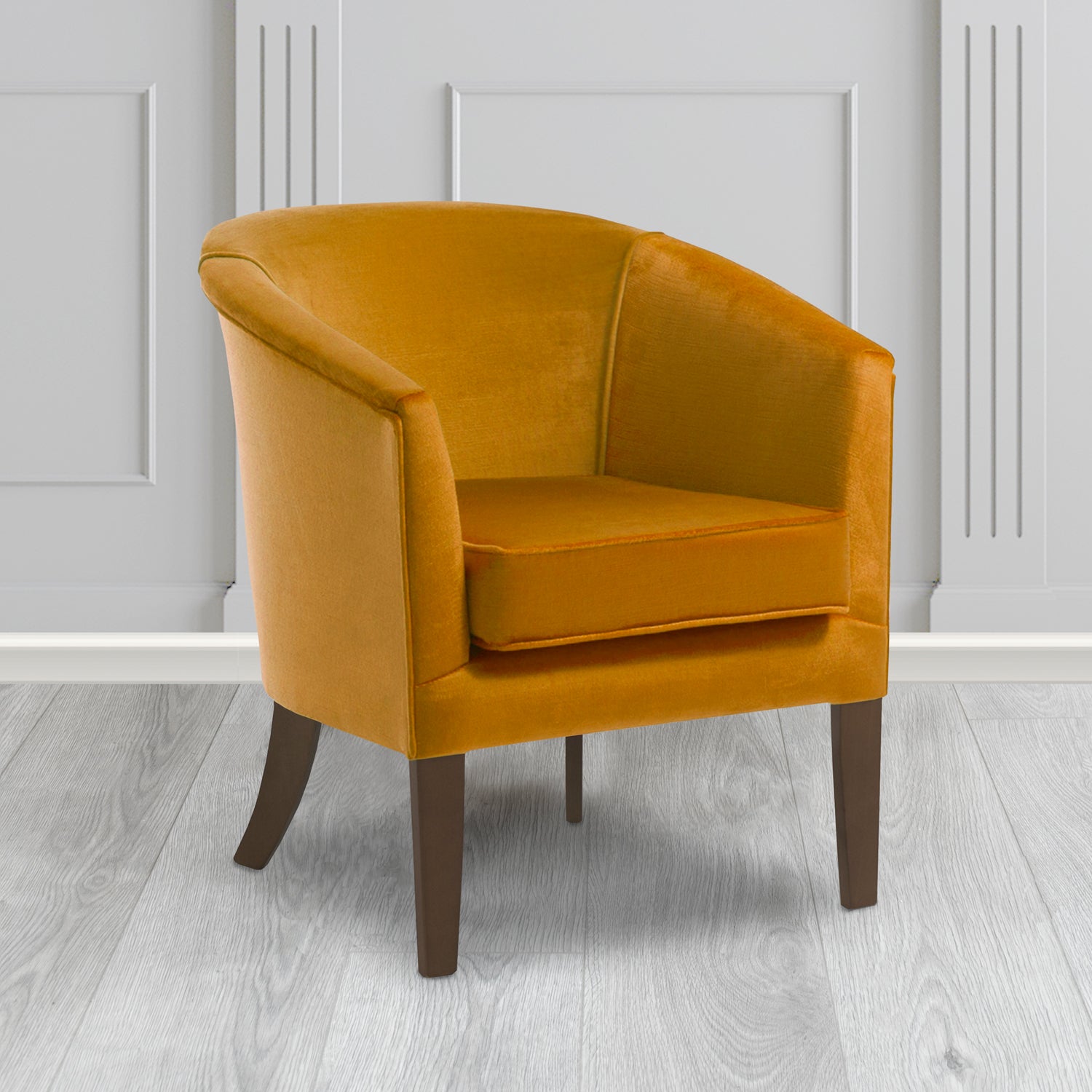 Jazz Tub Chair in Noble 824 Ochre Crib 5 Velvet Fabric Water Resista