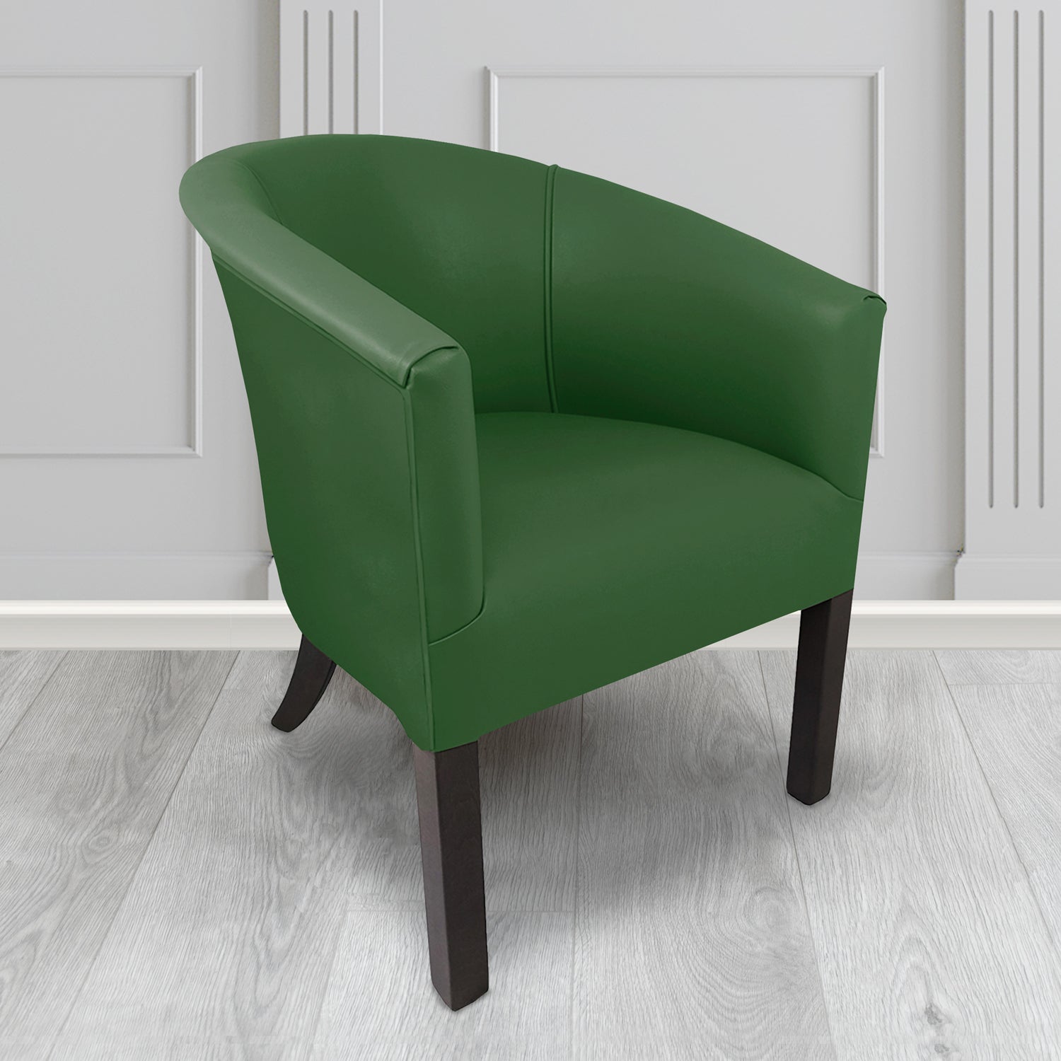 Lewisham Tub Chair in Agua Paint Pot Grass Crib 5 Faux Leather - Antimicrobial, Stain Resistant & Waterproof - The Tub Chair Shop
