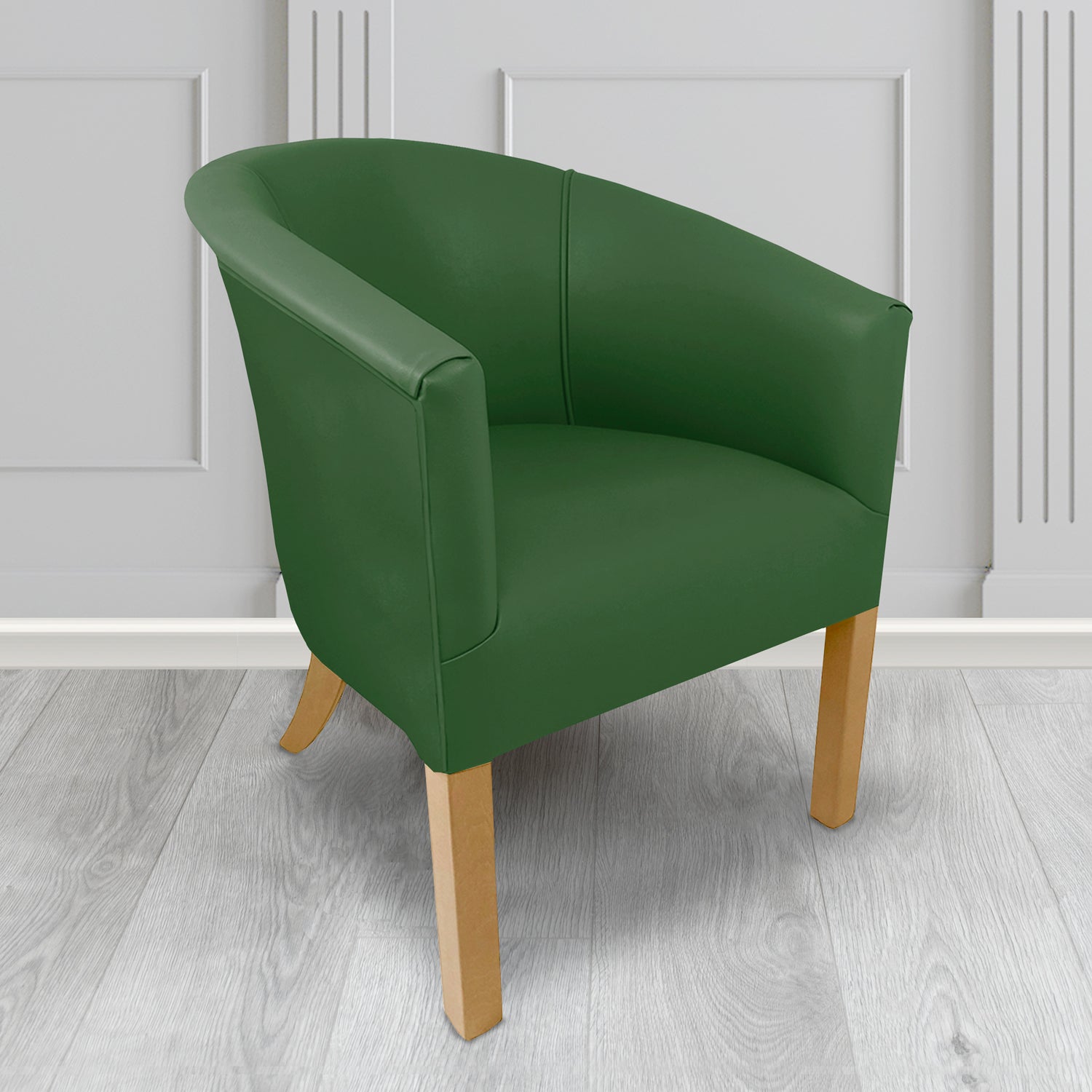 Lewisham Tub Chair in Agua Paint Pot Grass Crib 5 Faux Leather - Antimicrobial, Stain Resistant & Waterproof - The Tub Chair Shop