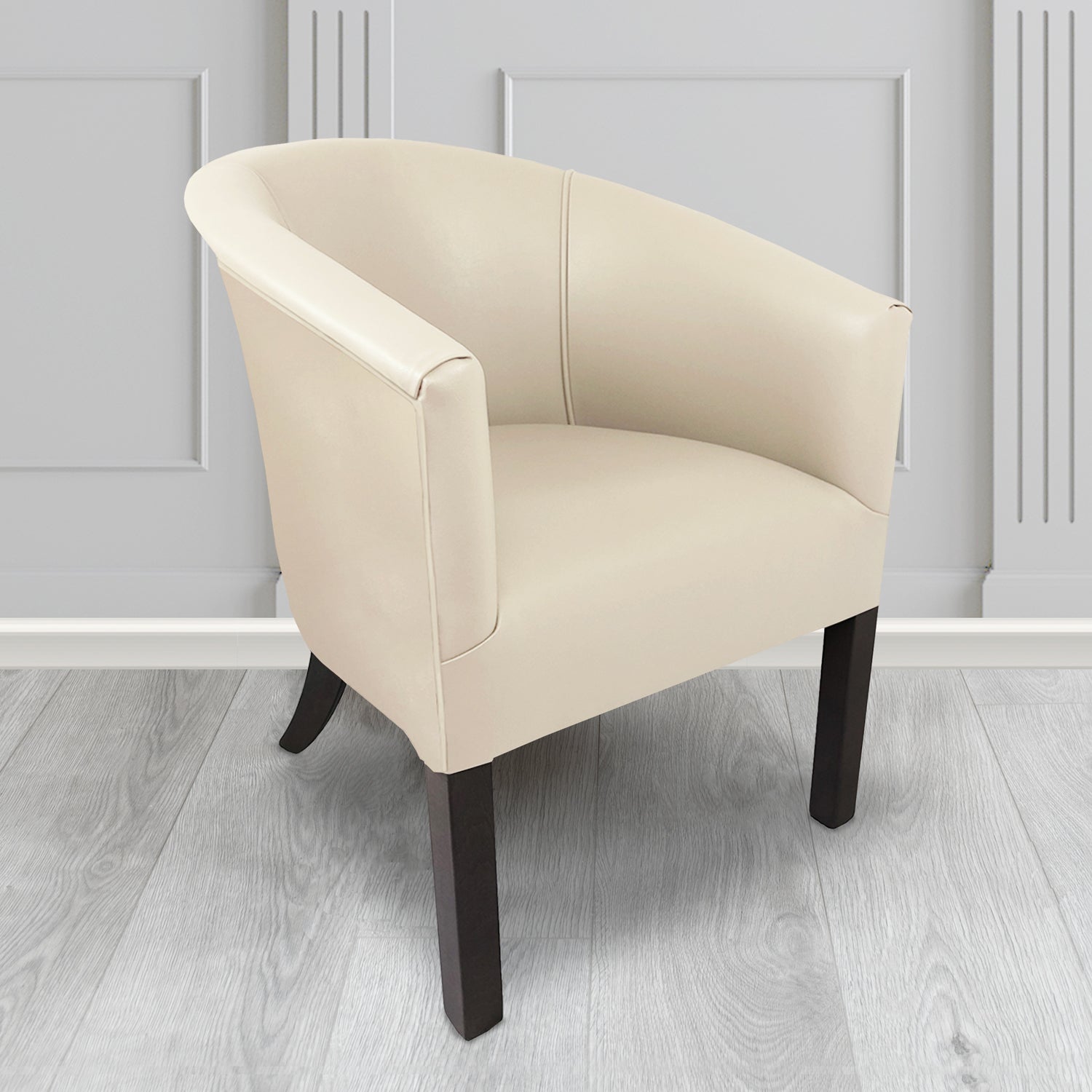 Lewisham Tub Chair in Agua Paint Pot Ivory Crib 5 Faux Leather - Antimicrobial, Stain Resistant & Waterproof - The Tub Chair Shop