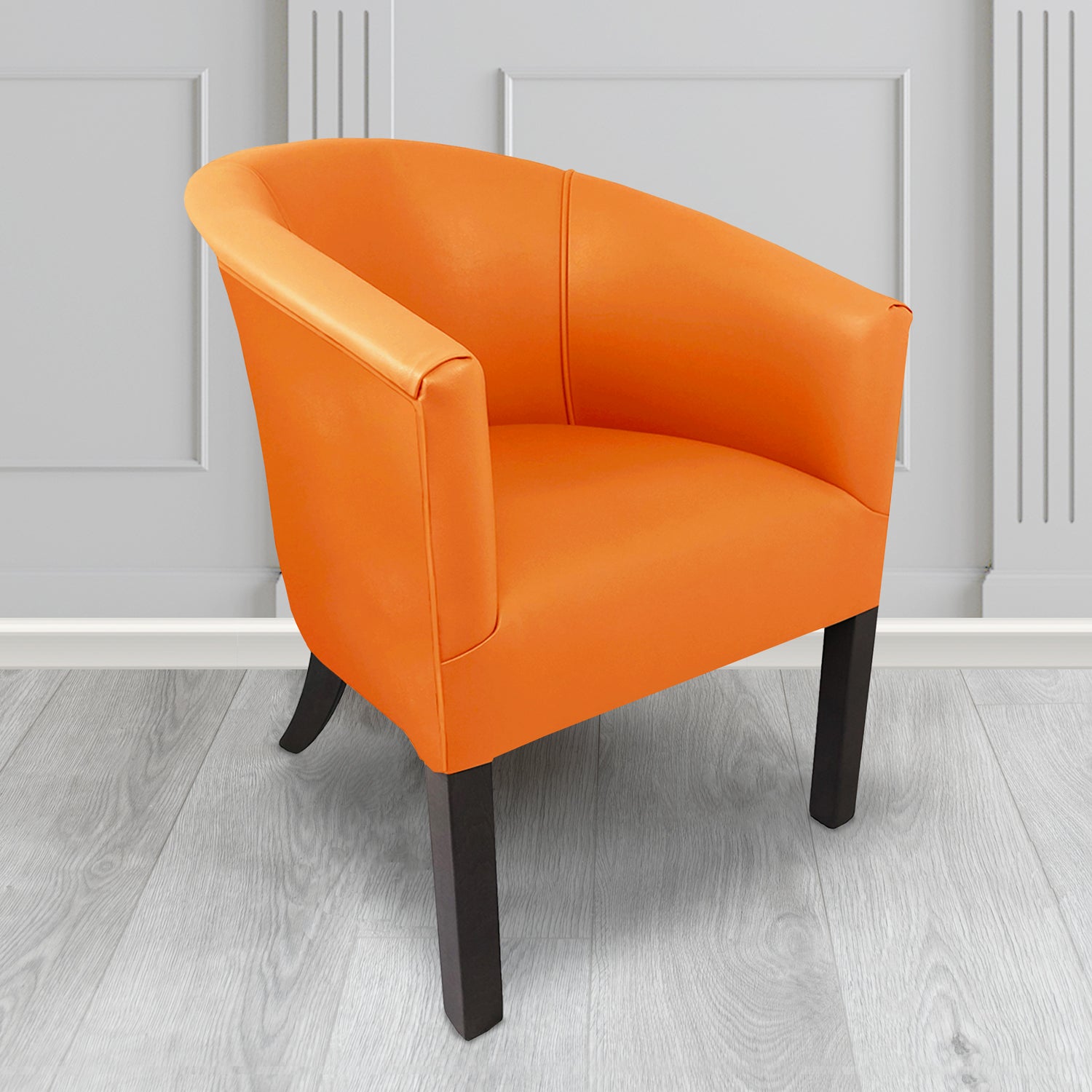 Lewisham Tub Chair in Agua Paint Pot Orange Crib 5 Faux Leather Anti