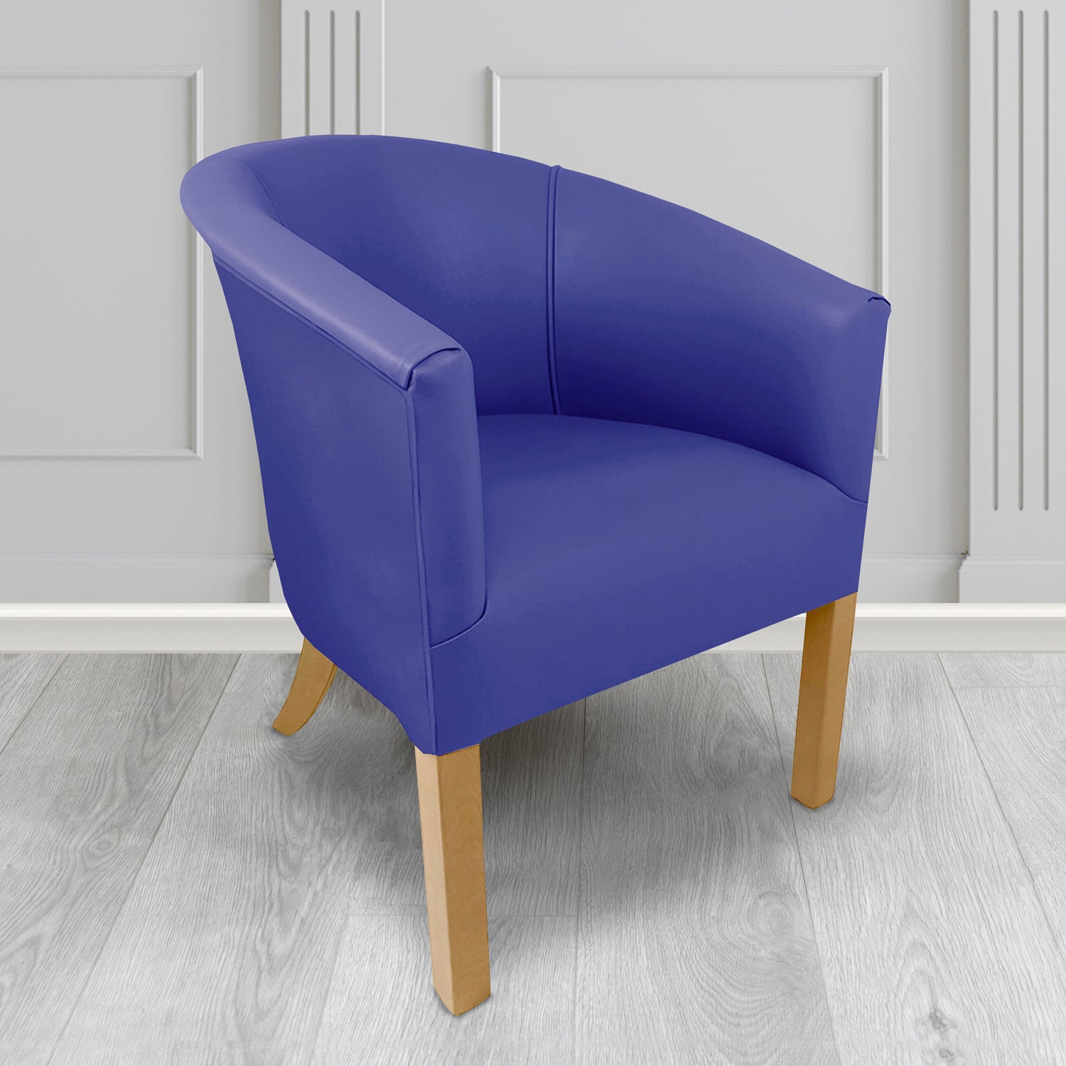 Lewisham Tub Chair in Agua Paint Pot Royal Crib 5 Faux Leather - Antimicrobial, Stain Resistant & Waterproof - The Tub Chair Shop