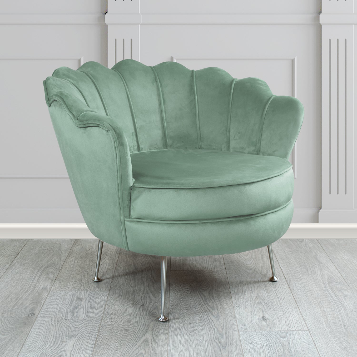 Olivia Shell Tub Chair in Passione Velvet Fabric