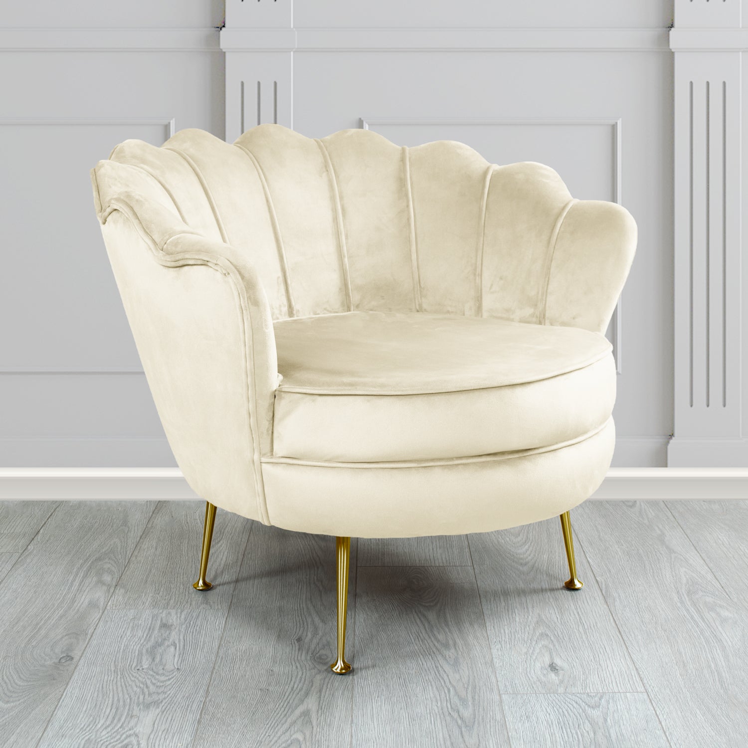 Olivia Shell Tub Chair in Passione Velvet Fabric