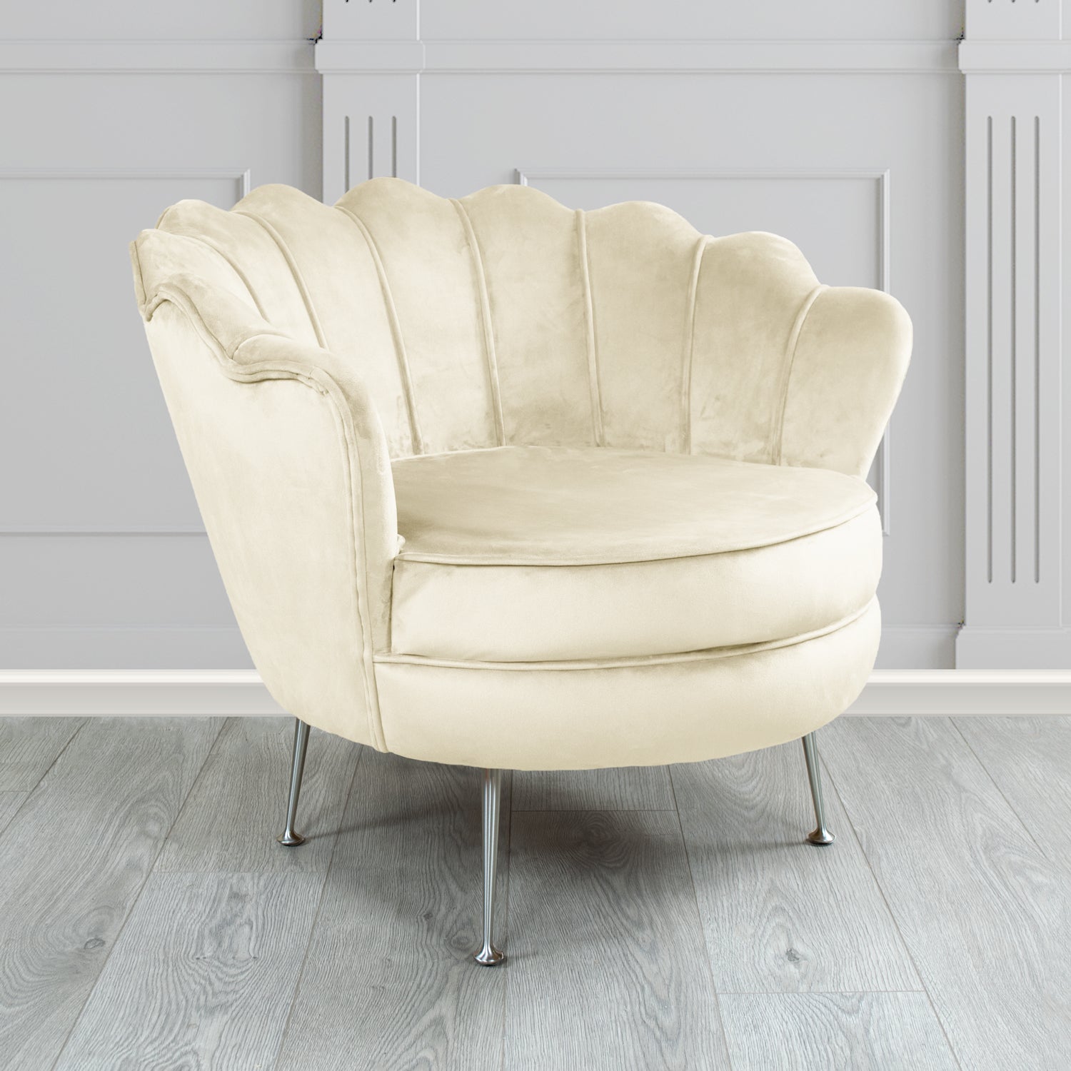 Olivia Shell Tub Chair in Passione Velvet Fabric