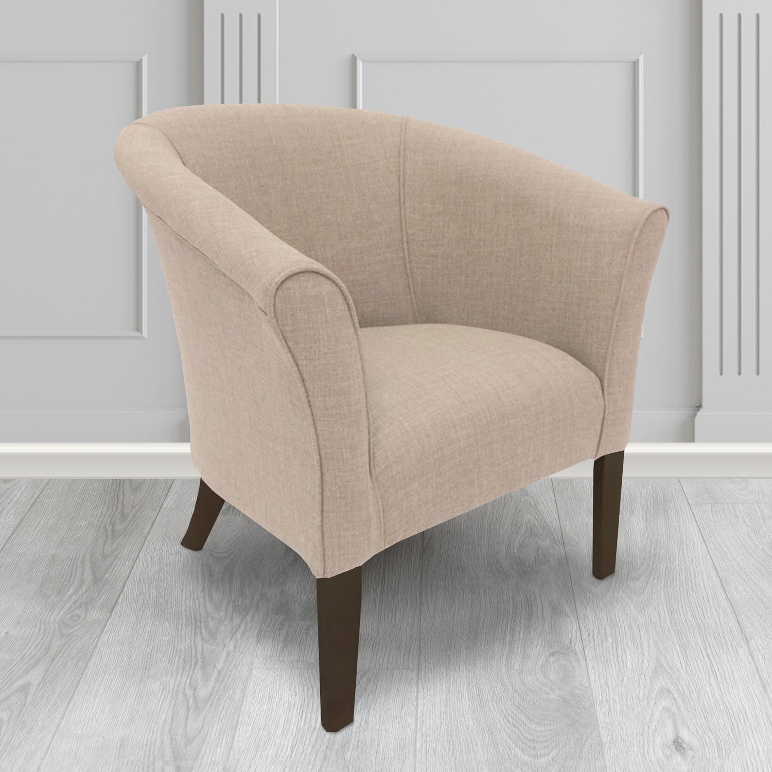 Quill Tub Chair in Linetta Cream Crib 5 Plain Fabric - Antimicrobial, Stain Resistant & Waterproof - The Tub Chair Shop