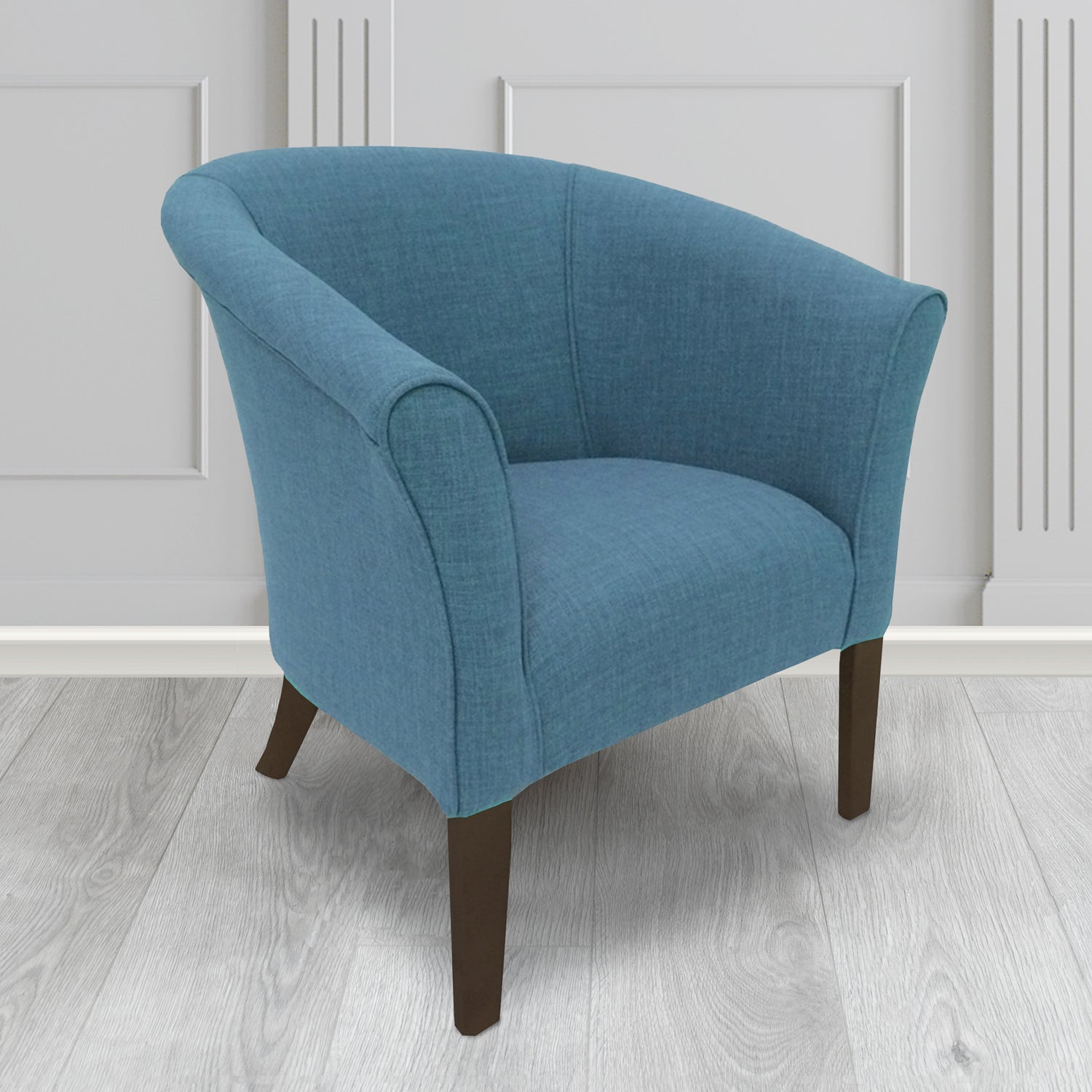 Quill Tub Chair in Linetta Denim Crib 5 Plain Fabric - Antimicrobial, Stain Resistant & Waterproof - The Tub Chair Shop