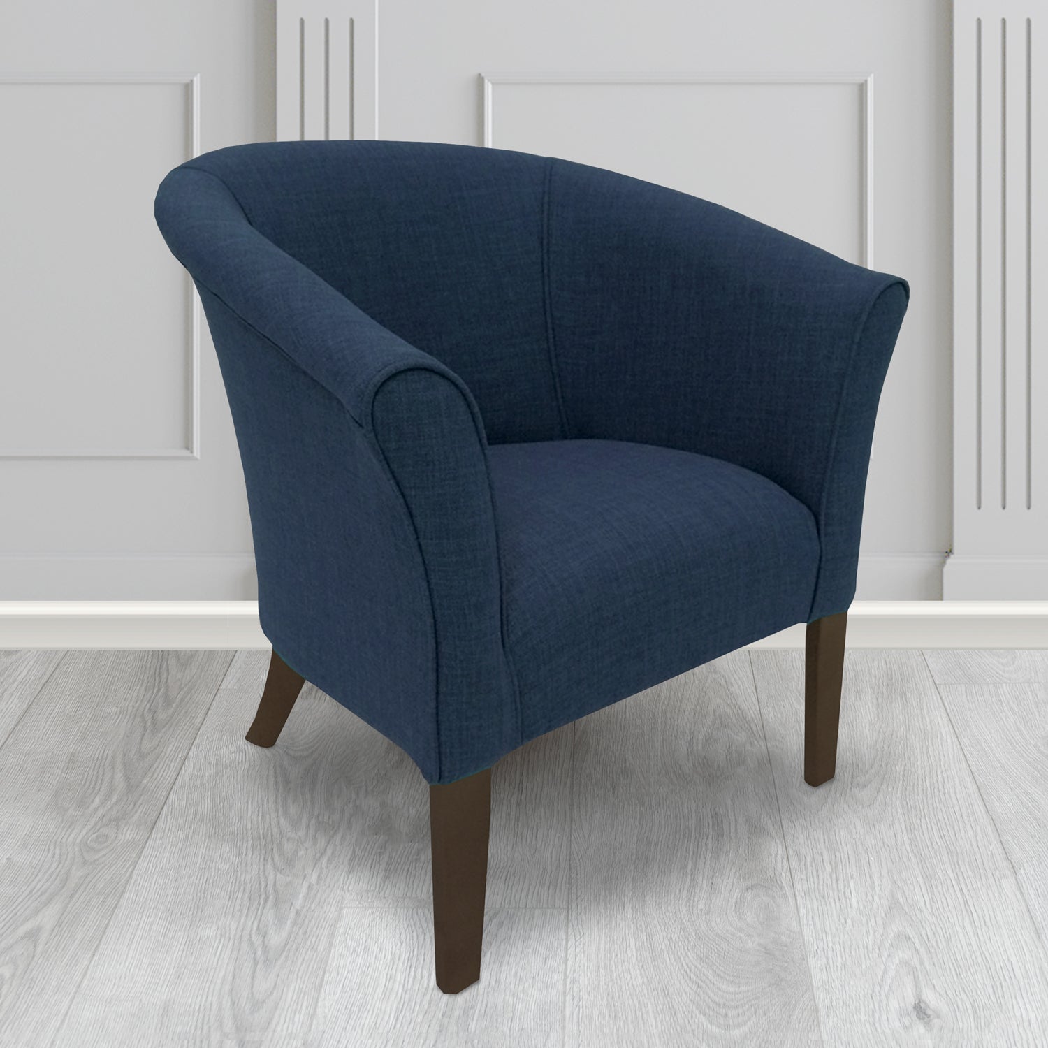 Quill Tub Chair in Linetta Midnight Crib 5 Plain Fabric - Antimicrobial, Stain Resistant & Waterproof - The Tub Chair Shop