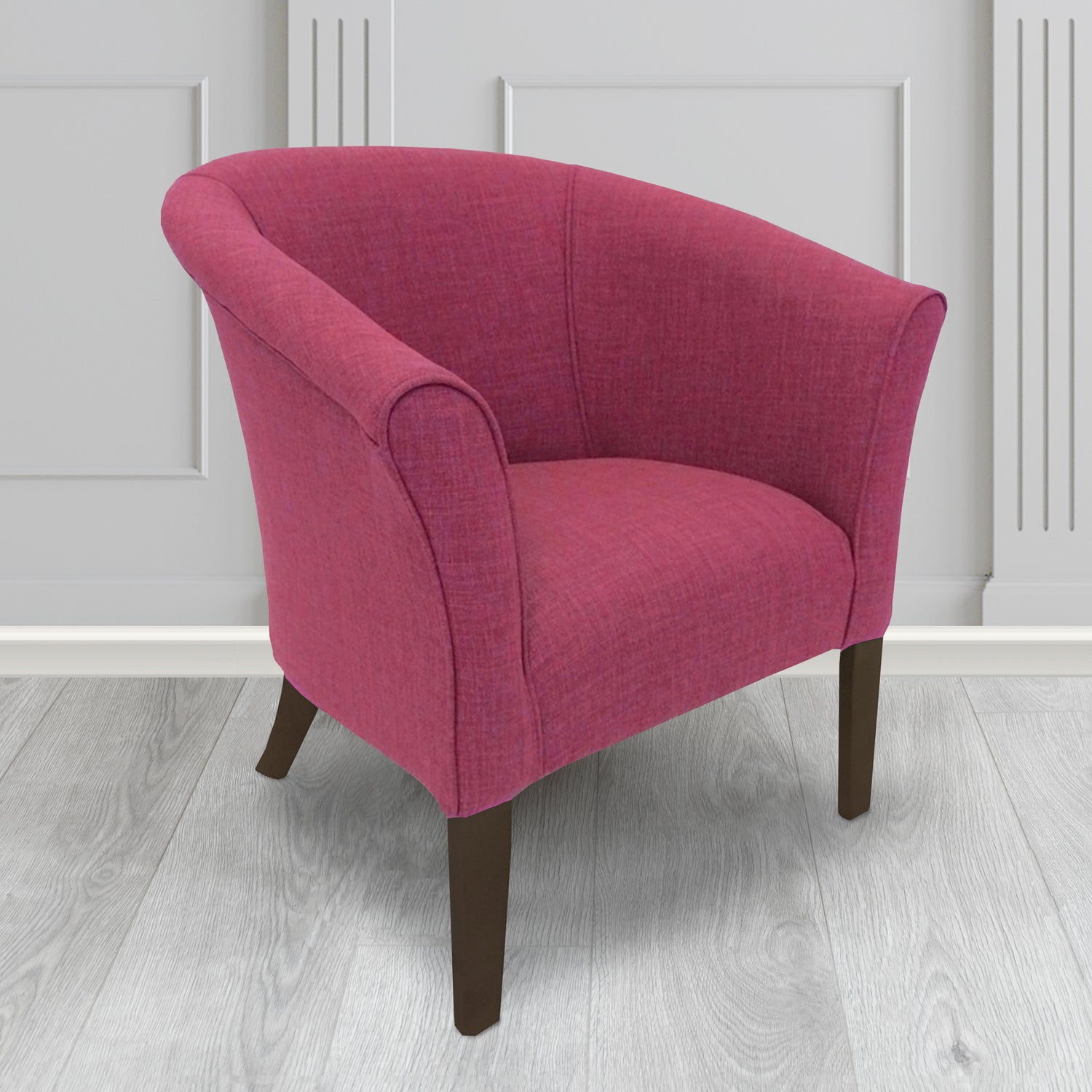 Quill Tub Chair in Linetta Orchid Crib 5 Plain Fabric - Antimicrobial, Stain Resistant & Waterproof - The Tub Chair Shop