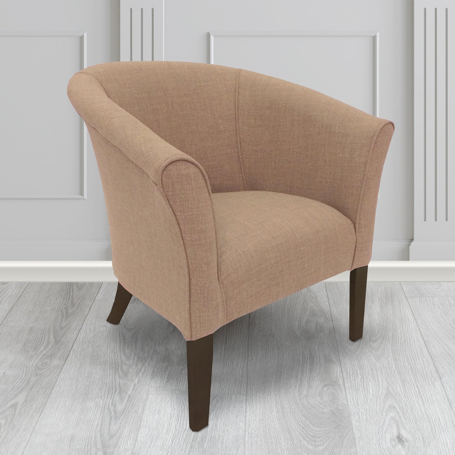 Quill Tub Chair in Linetta Sand Crib 5 Plain Fabric - Antimicrobial, Stain Resistant & Waterproof - The Tub Chair Shop