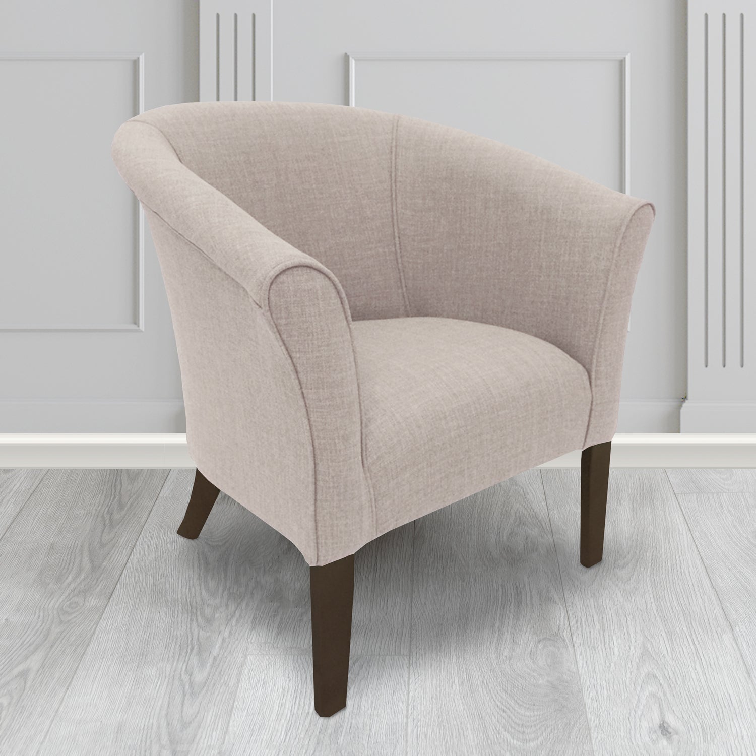 Quill Tub Chair in Linetta Silver Crib 5 Plain Fabric - Antimicrobial, Stain Resistant & Waterproof - The Tub Chair Shop