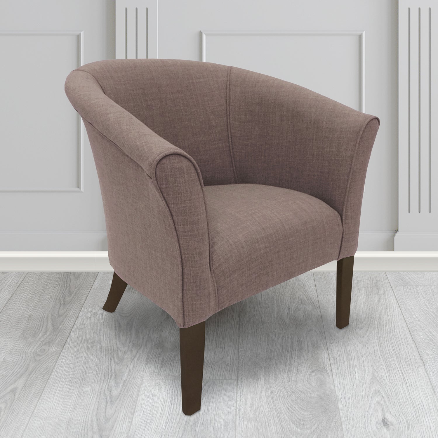 Quill Tub Chair in Linetta Slate Crib 5 Plain Fabric - Antimicrobial, Stain Resistant & Waterproof - The Tub Chair Shop
