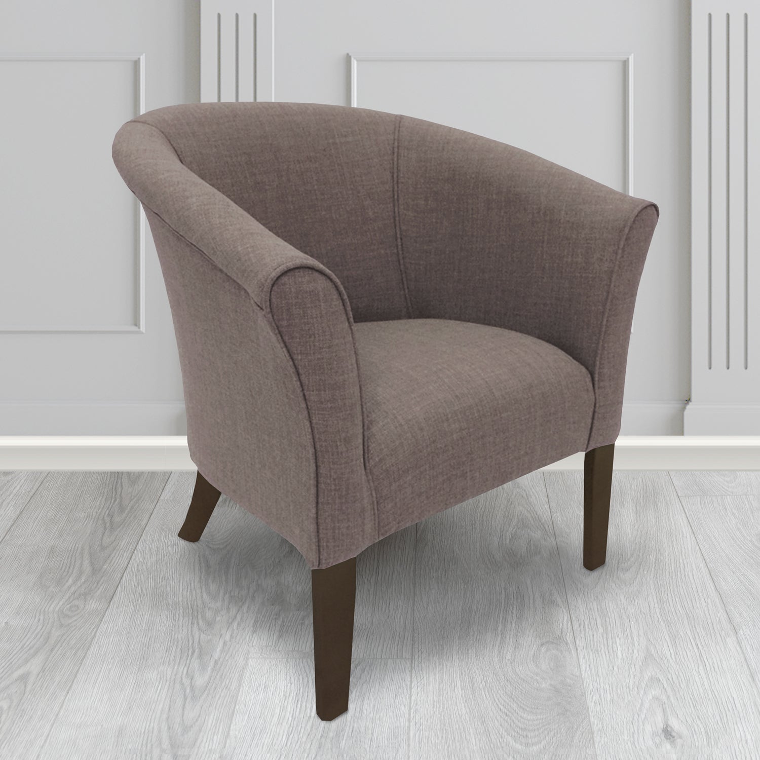 Quill Tub Chair in Linetta Steel Crib 5 Plain Fabric - Antimicrobial, Stain Resistant & Waterproof - The Tub Chair Shop