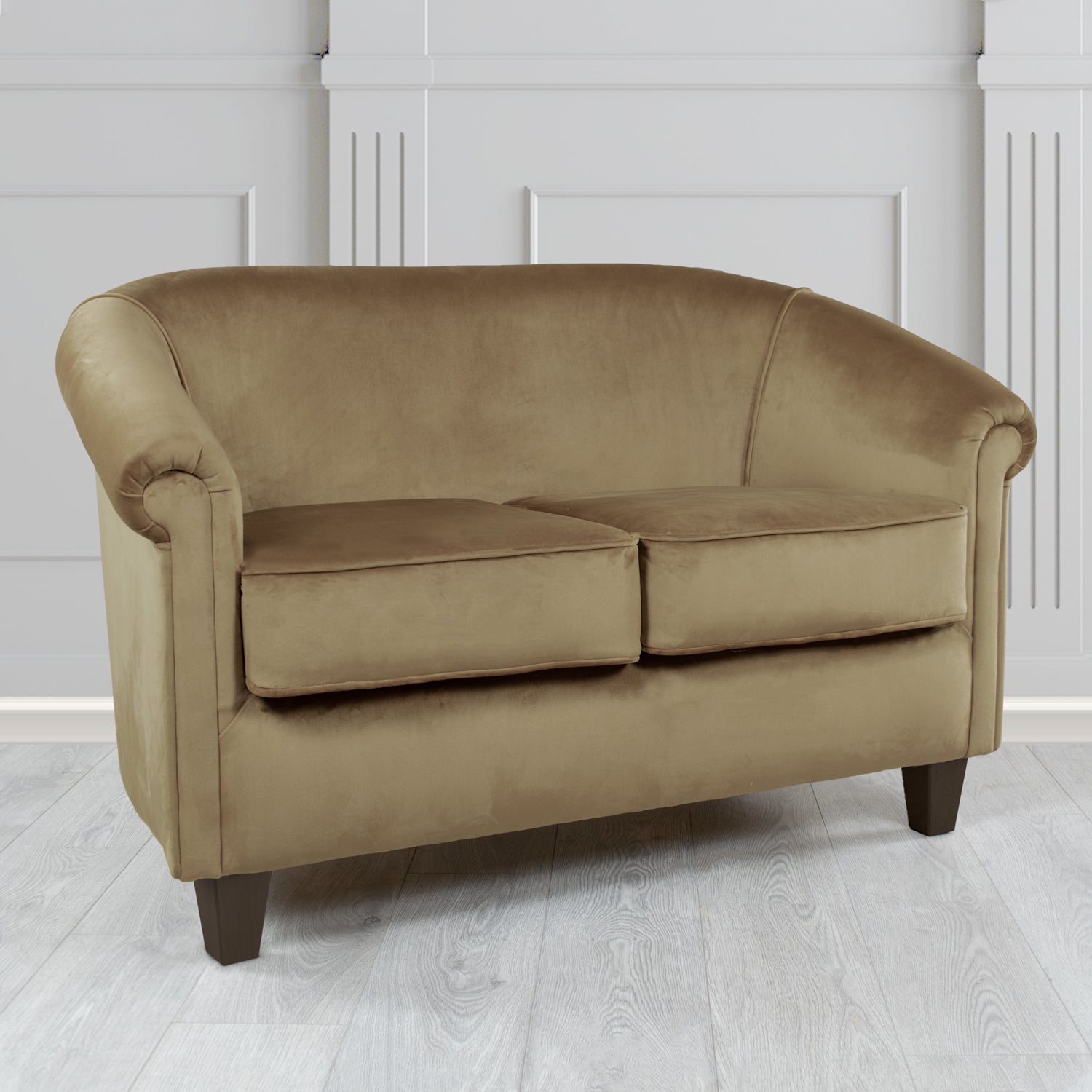 Siena 2 Seater Tub Sofa in Monaco Plush Velvet Fabric