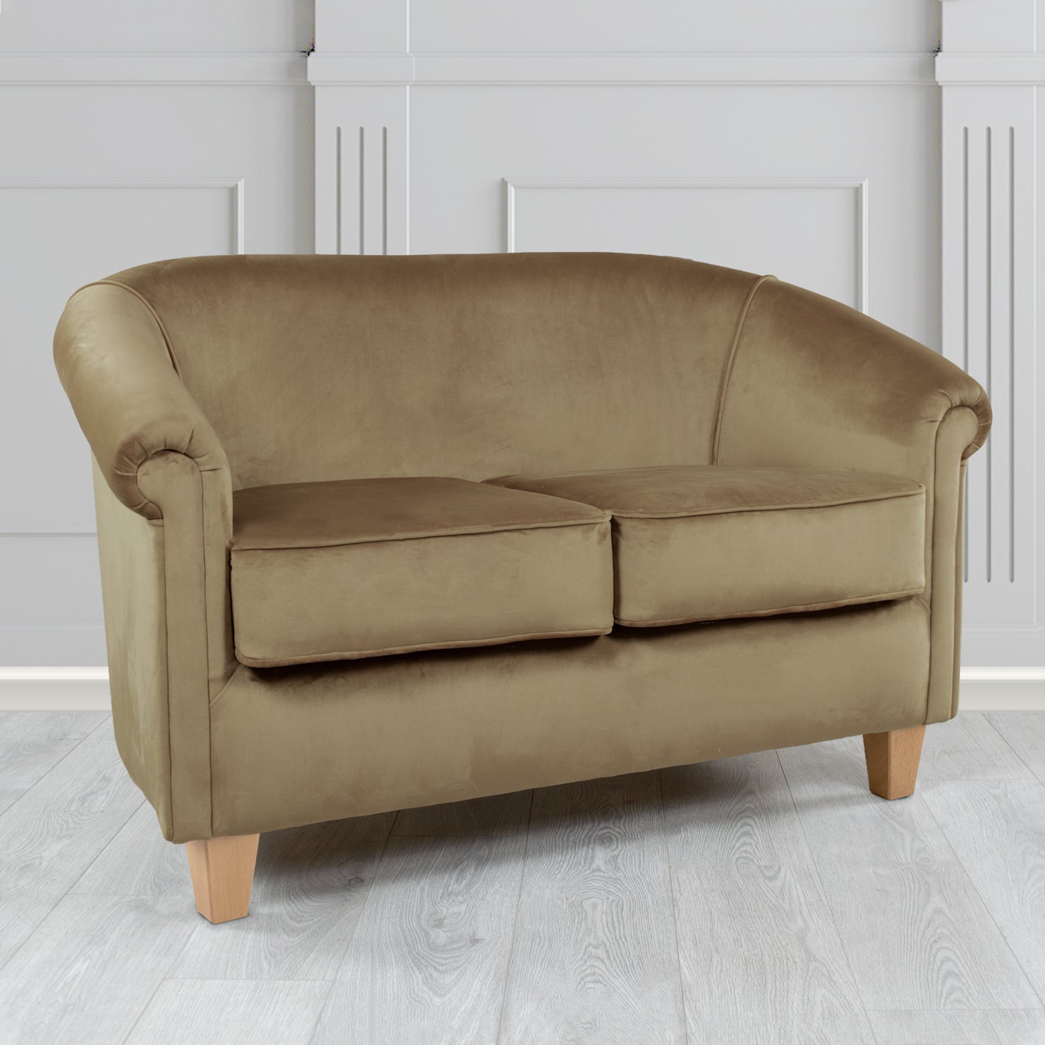 Siena 2 Seater Tub Sofa in Monaco Plush Velvet Fabric
