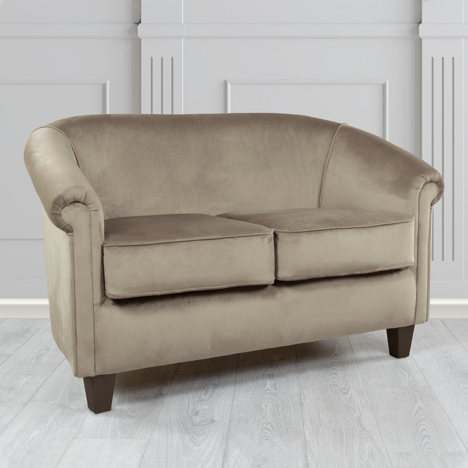Siena 2 Seater Tub Sofa in Monaco Plush Velvet Fabric