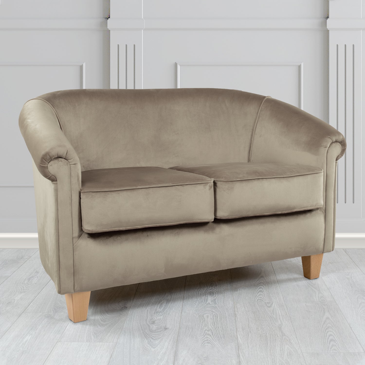 Siena 2 Seater Tub Sofa in Monaco Plush Velvet Fabric