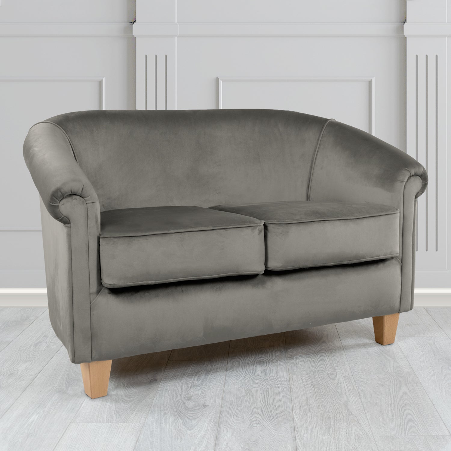 Siena 2 Seater Tub Sofa in Monaco Plush Velvet Fabric