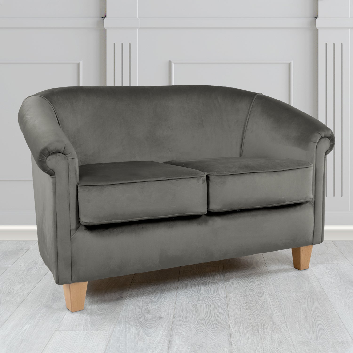 Siena 2 Seater Tub Sofa in Monaco Plush Velvet Fabric