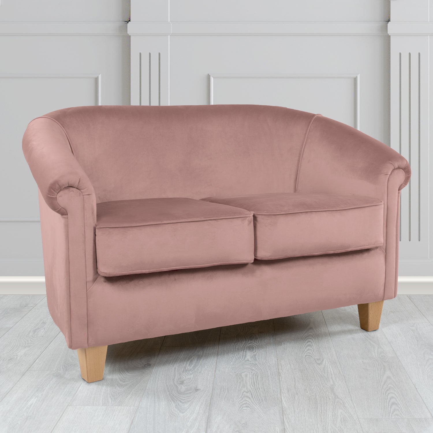 Siena 2 Seater Tub Sofa in Monaco Plush Velvet Fabric