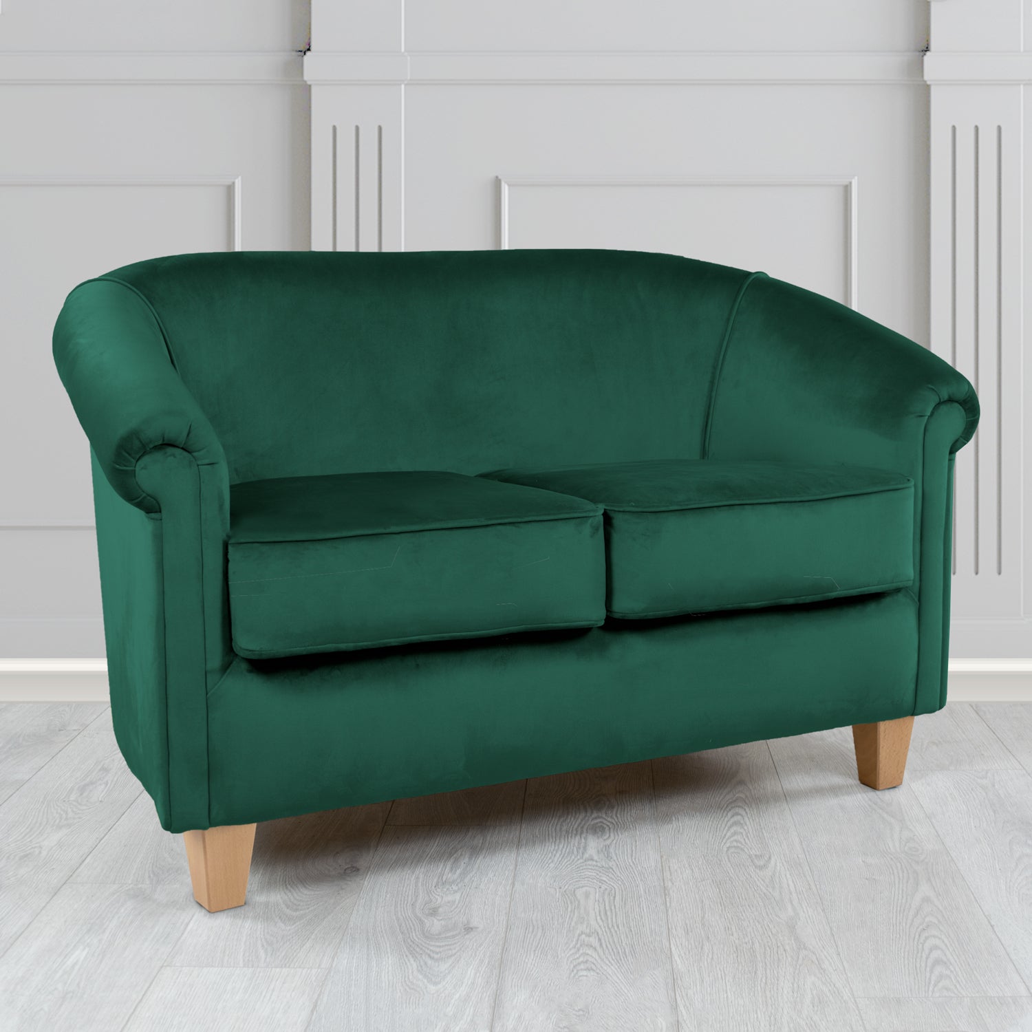 Siena 2 Seater Tub Sofa in Monaco Plush Velvet Fabric