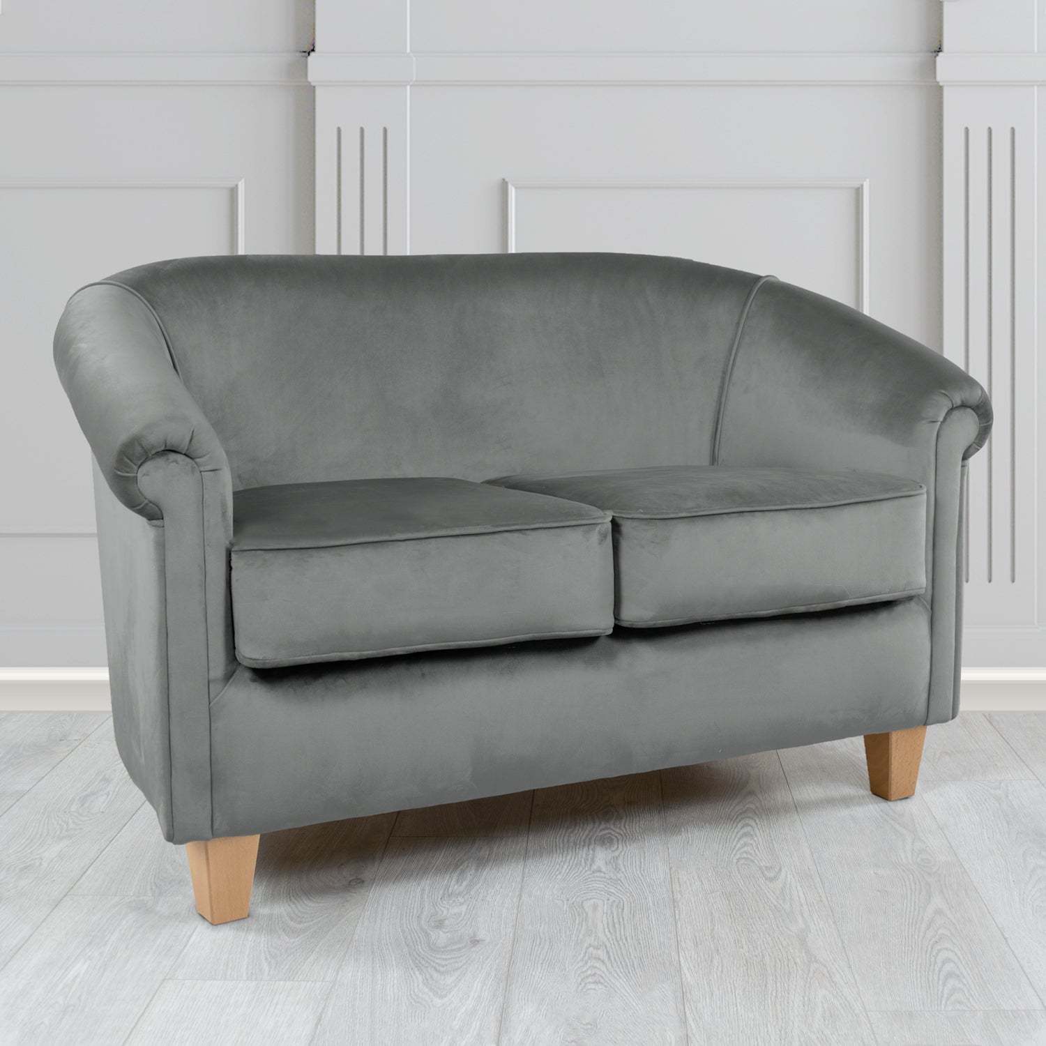 Siena 2 Seater Tub Sofa in Monaco Plush Velvet Fabric