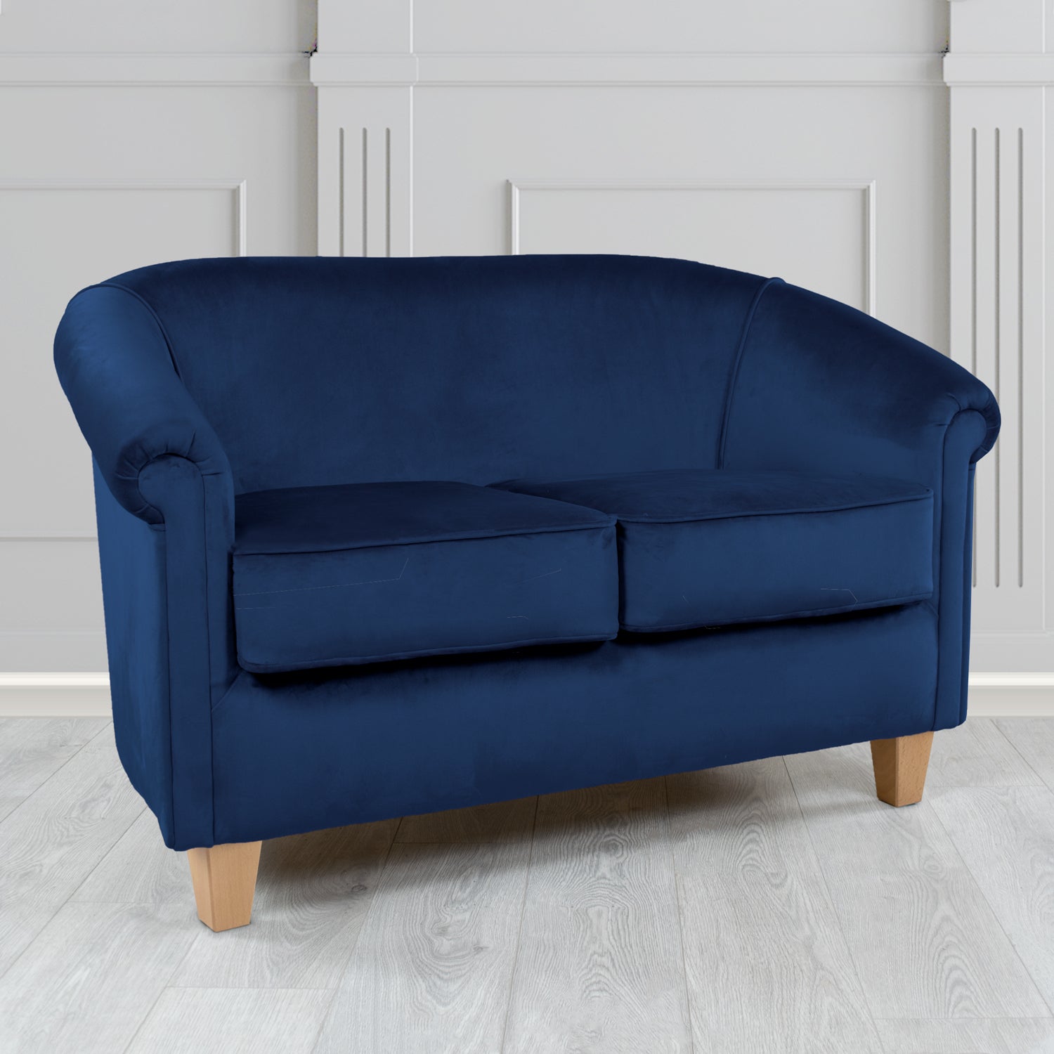 Siena 2 Seater Tub Sofa in Monaco Plush Velvet Fabric