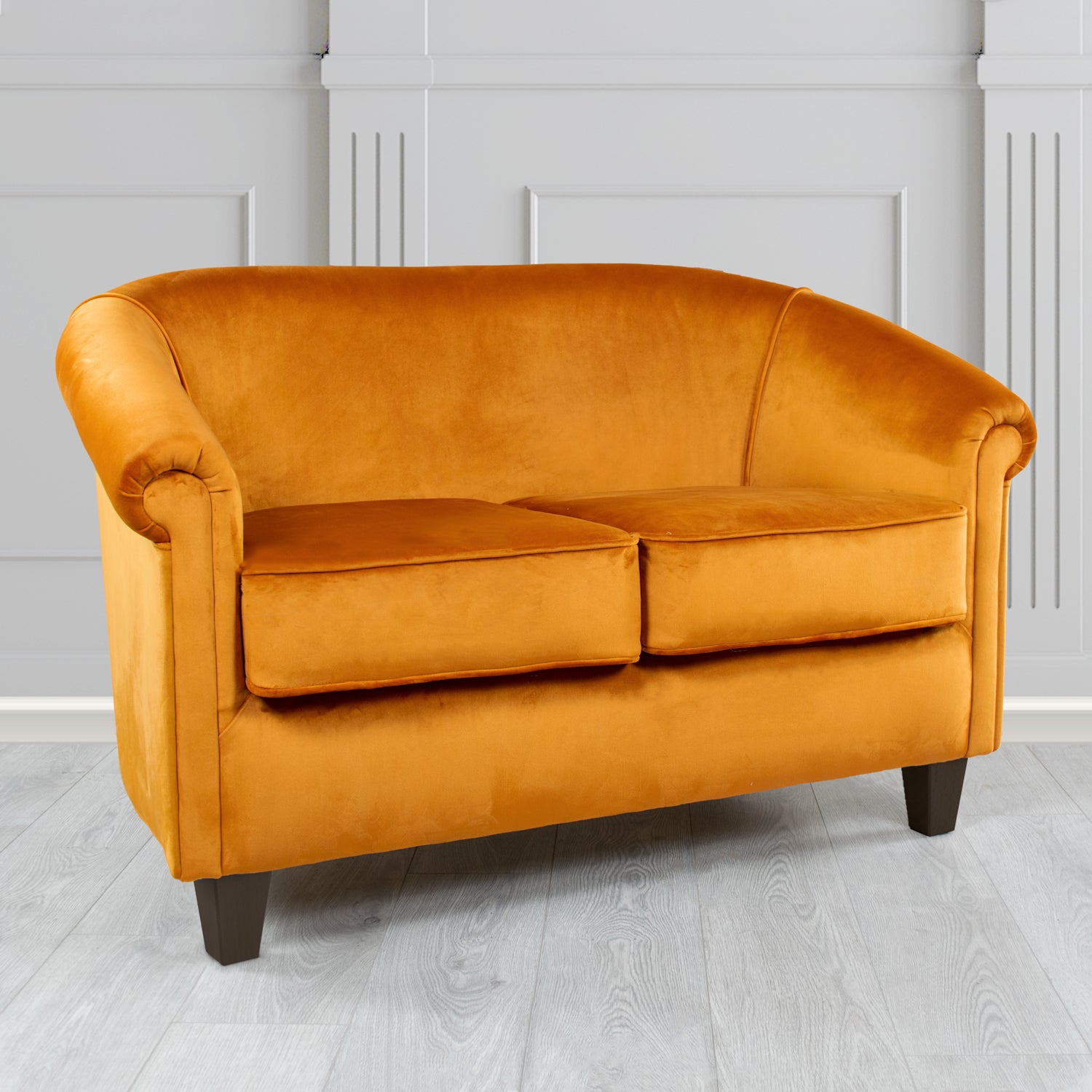 Siena 2 Seater Tub Sofa in Monaco Plush Velvet Fabric