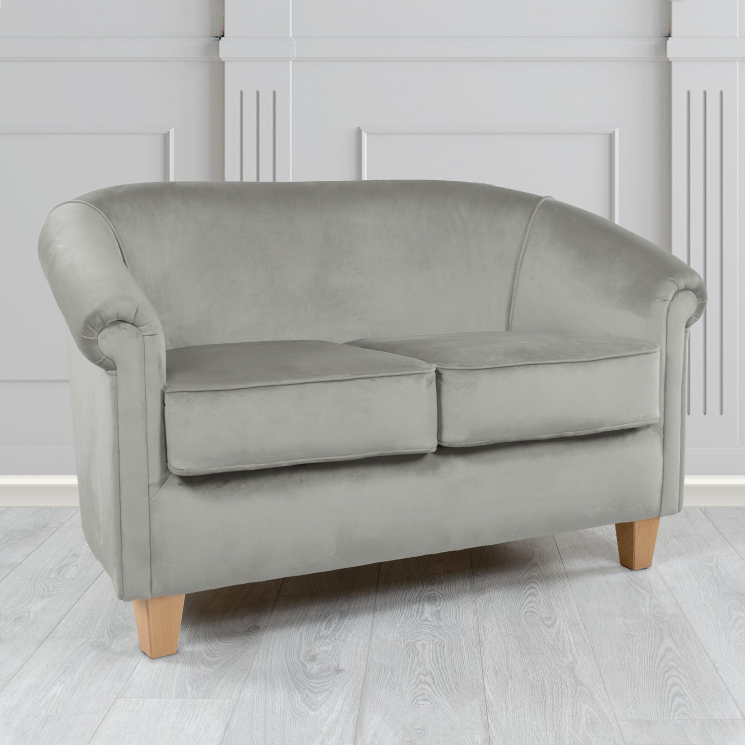 Siena 2 Seater Tub Sofa in Monaco Plush Velvet Fabric