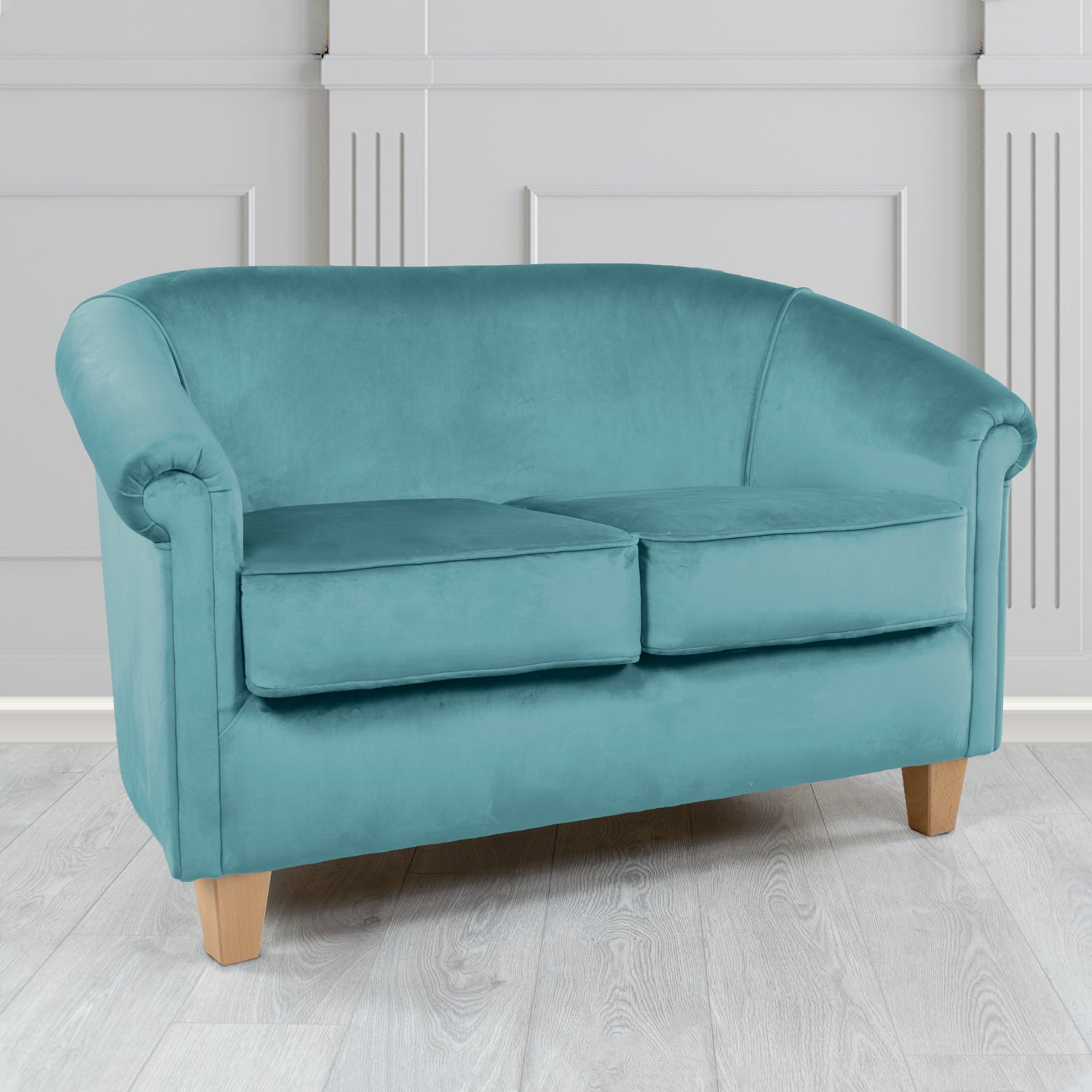 Siena 2 Seater Tub Sofa in Monaco Plush Velvet Fabric