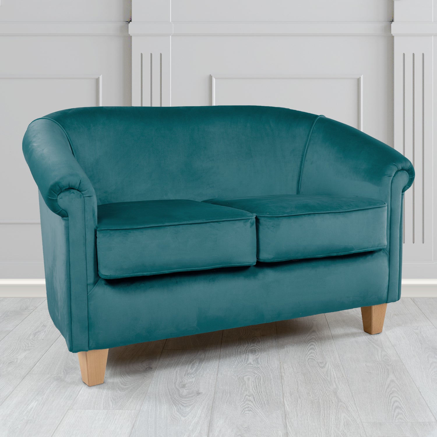 Siena 2 Seater Tub Sofa in Monaco Plush Velvet Fabric