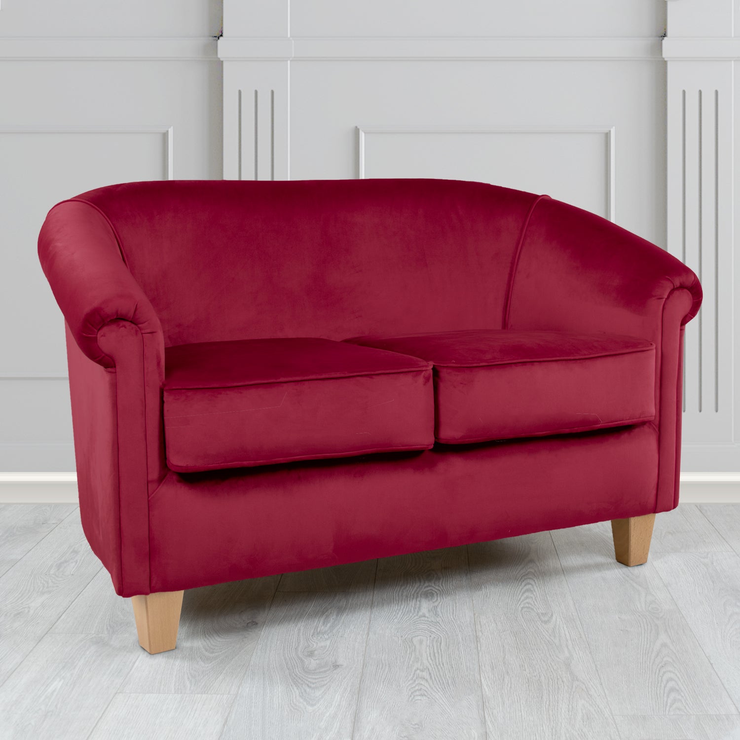 Siena 2 Seater Tub Sofa in Monaco Plush Velvet Fabric