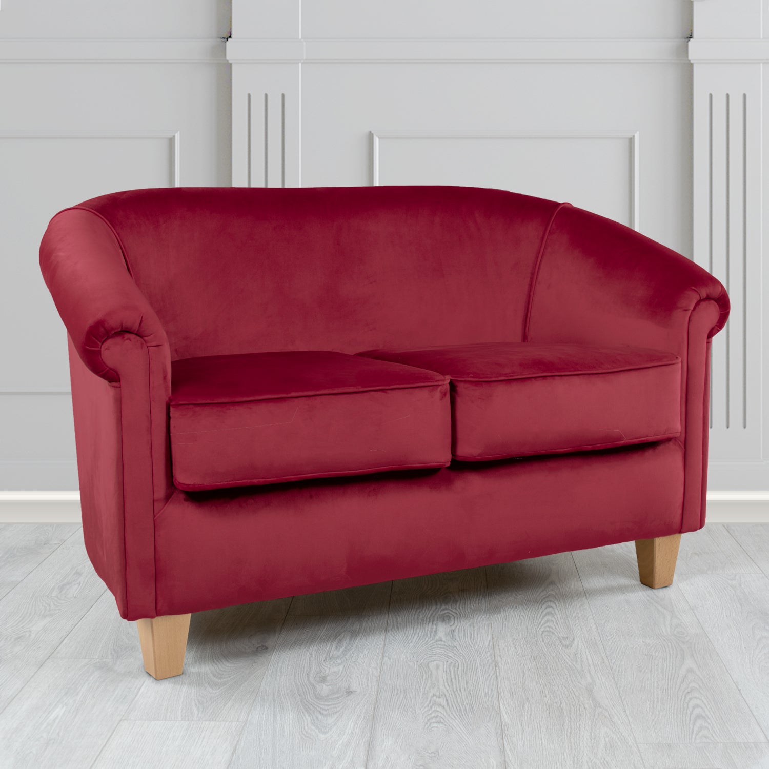 Siena 2 Seater Tub Sofa in Passione Velvet Fabric