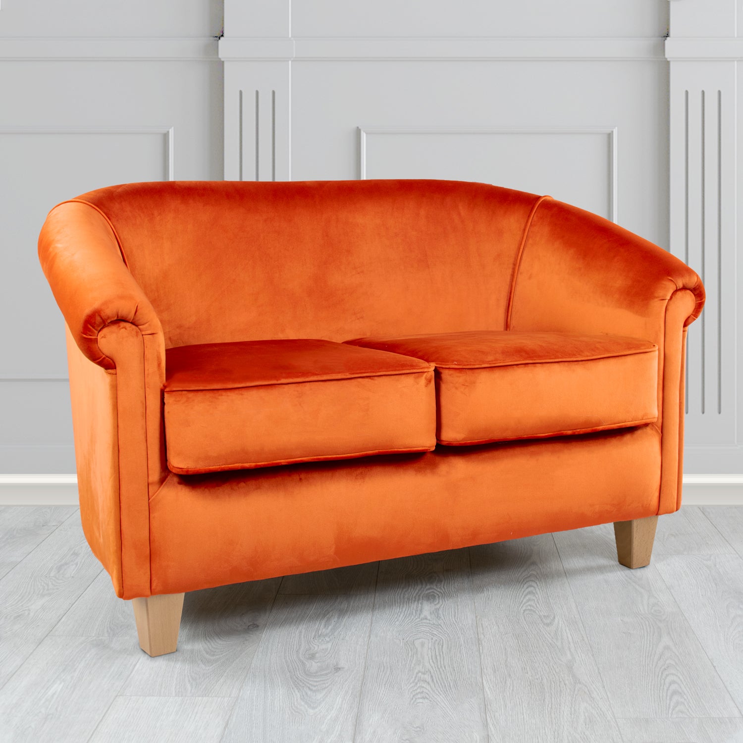 Siena 2 Seater Tub Sofa in Passione Velvet Fabric