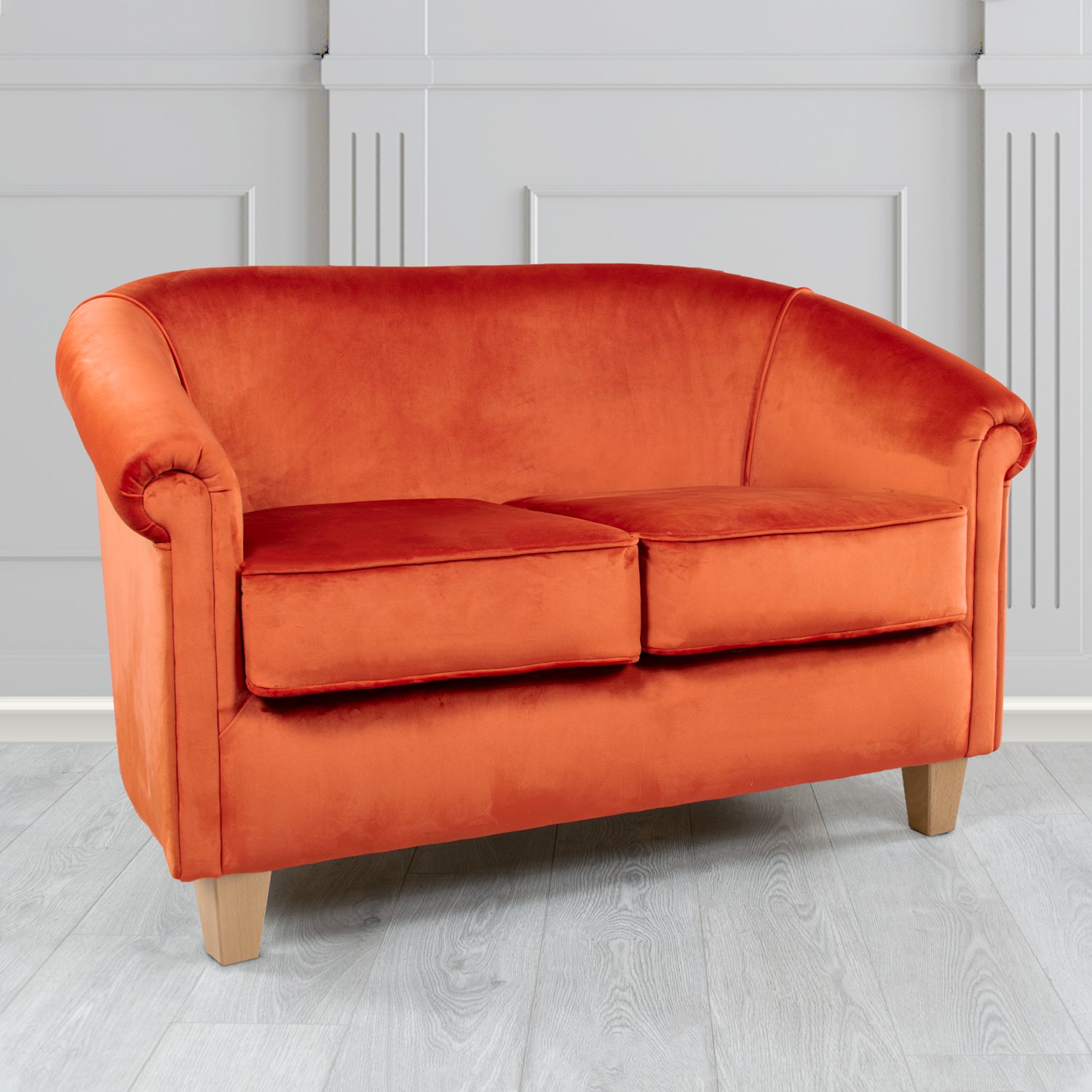 Siena 2 Seater Tub Sofa in Passione Velvet Fabric