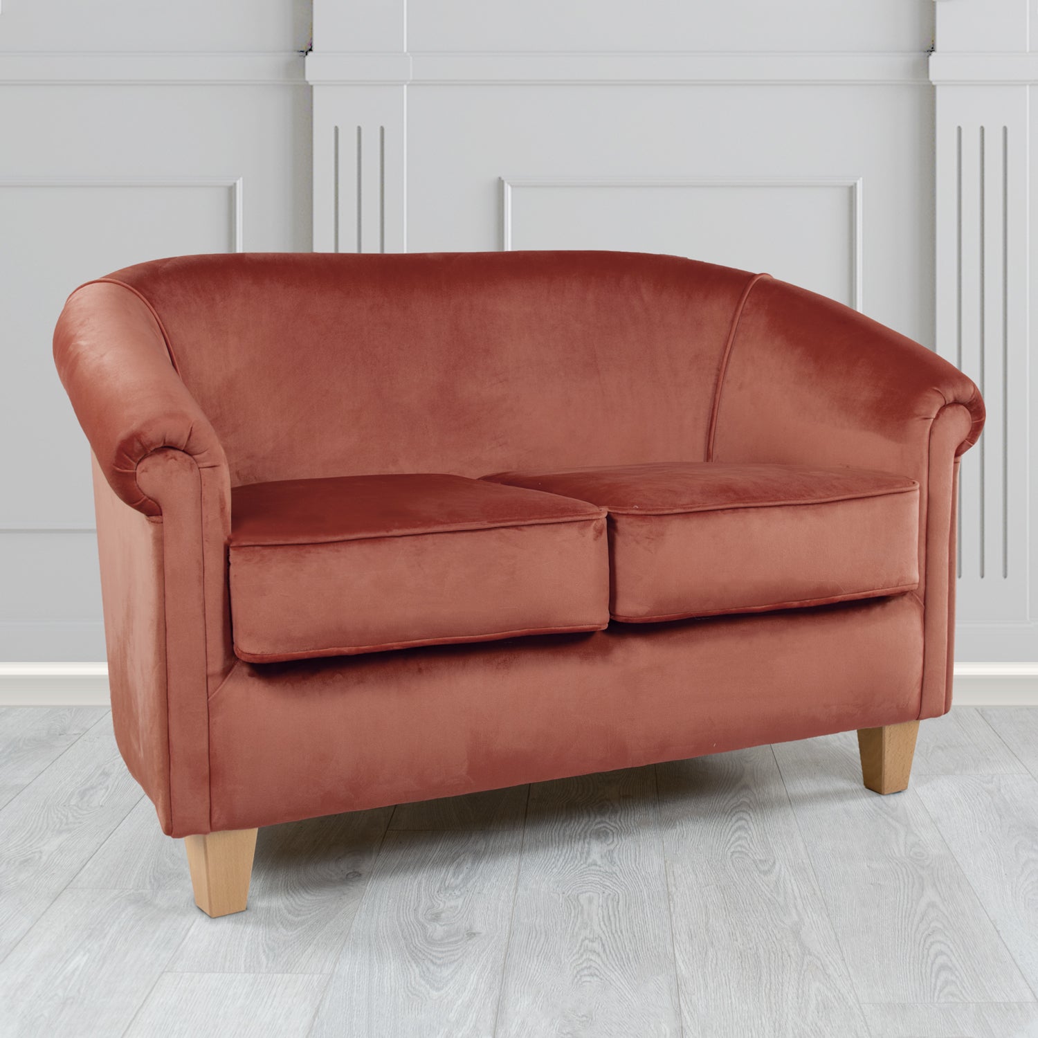Siena 2 Seater Tub Sofa in Sapore Crib 5 Velvet Fabric