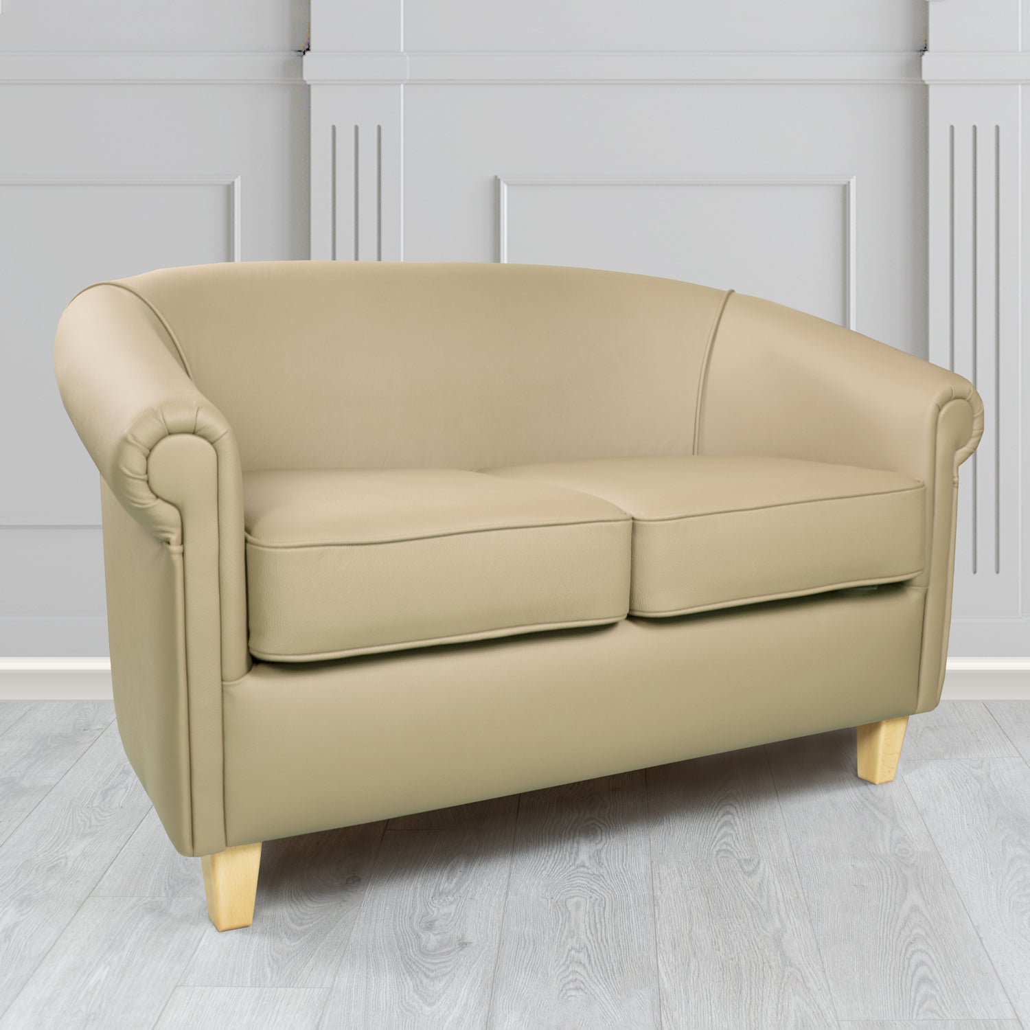 Siena 2 Seater Tub Sofa in Crib 5 Shelly Genuine Leather